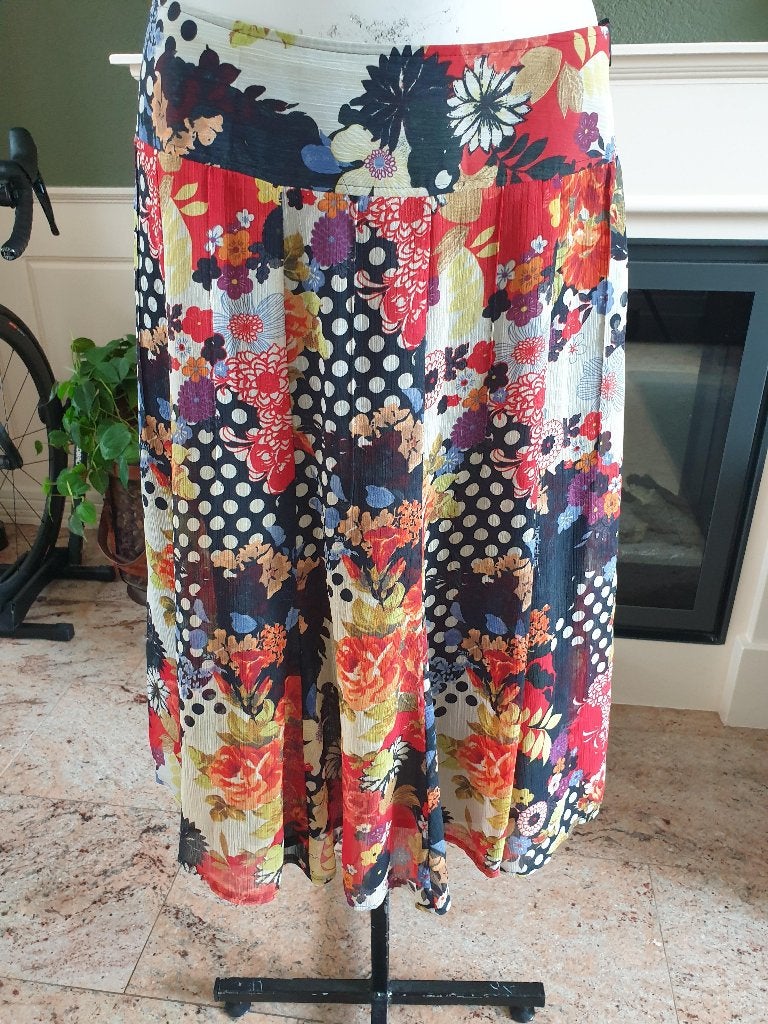 Dolce Vita mooie gekleurde bloemen rok M 38, Maat 38/40 (M), Zo goed als nieuw, Knielengte, Dolce Vita
