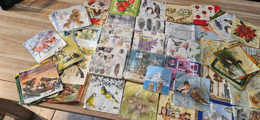 Heel veel servetten voor decoupage of andere knutselwerkjes, Ophalen of Verzenden