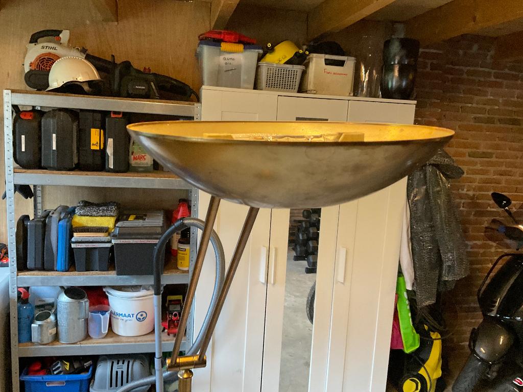 Staande lamp goud, Ophalen, Gebruikt, Metaal, 150 tot 200 cm