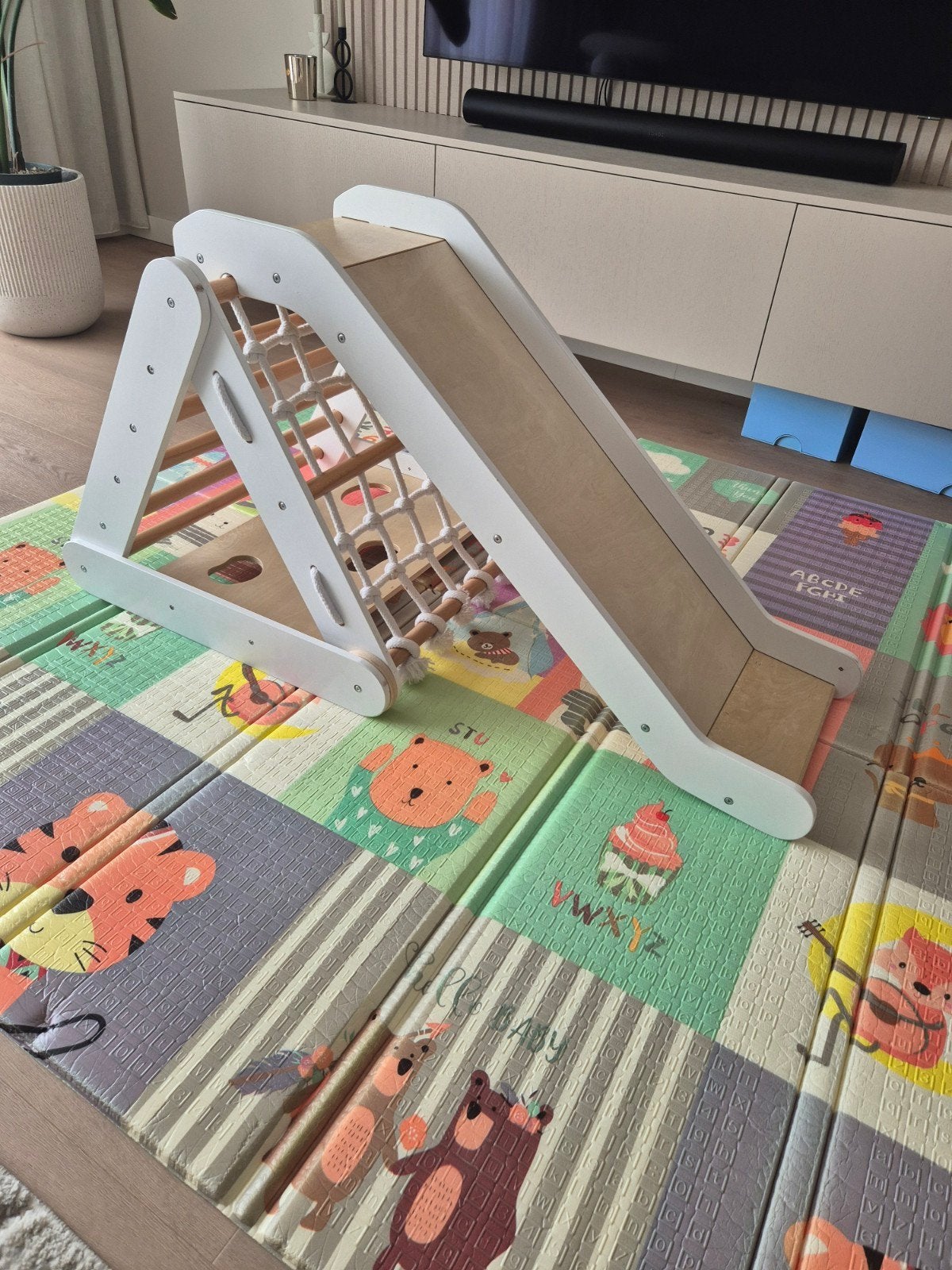 houten glijbaan en klimrek, Kinderen en Baby's, Speelgoed | Houten speelgoed, Ophalen, Zo goed als nieuw