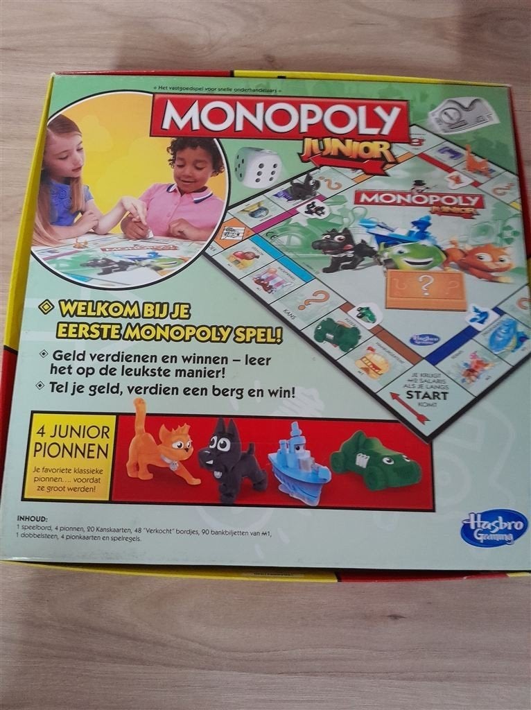 Monopoly juniior met hondje en katje - s1801, Verzenden, Zo goed als nieuw