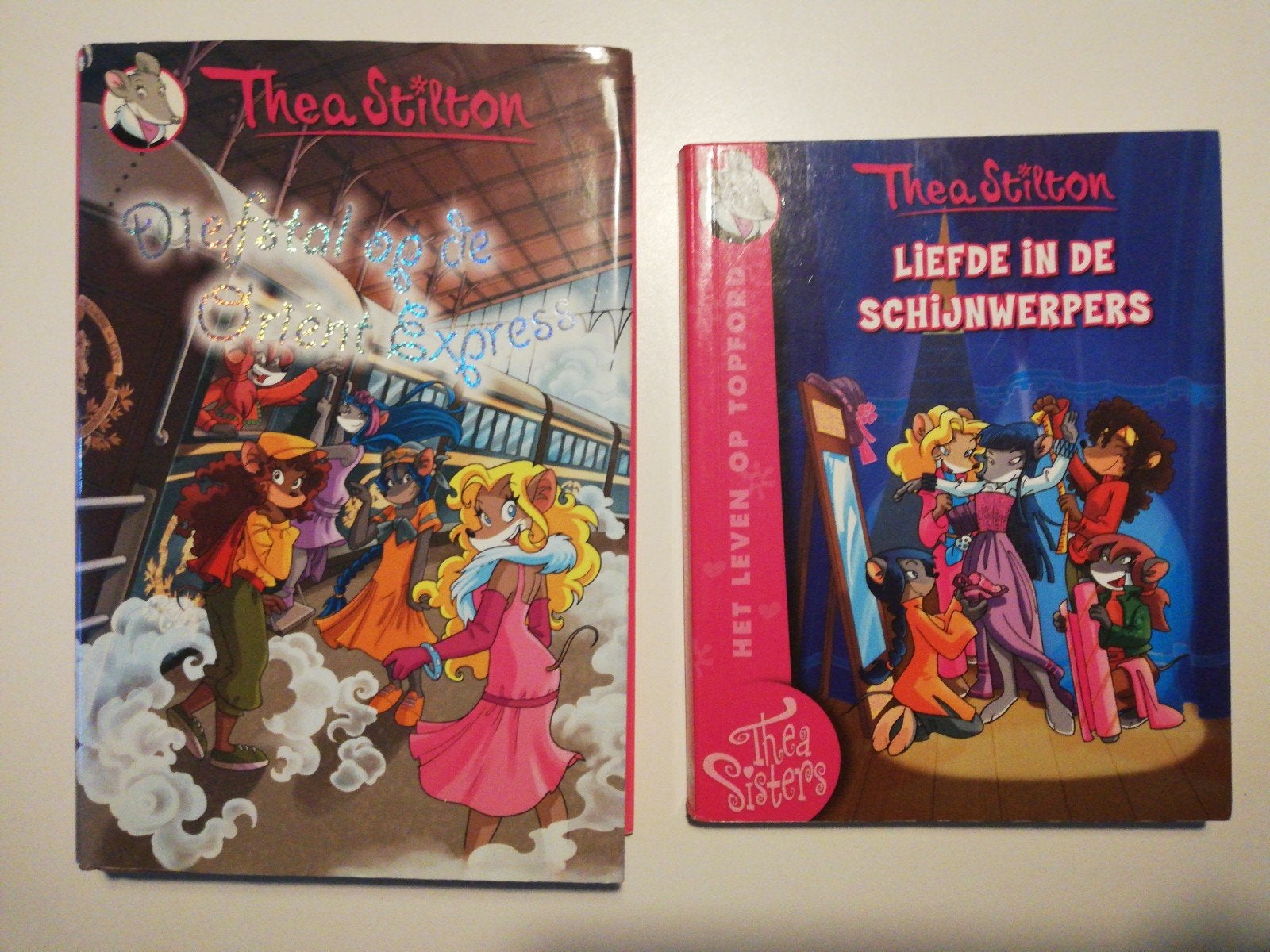 2x Thea Stilton "Diefstal op de Orient express en liefde in, Ophalen, Gelezen, Thea Stilton