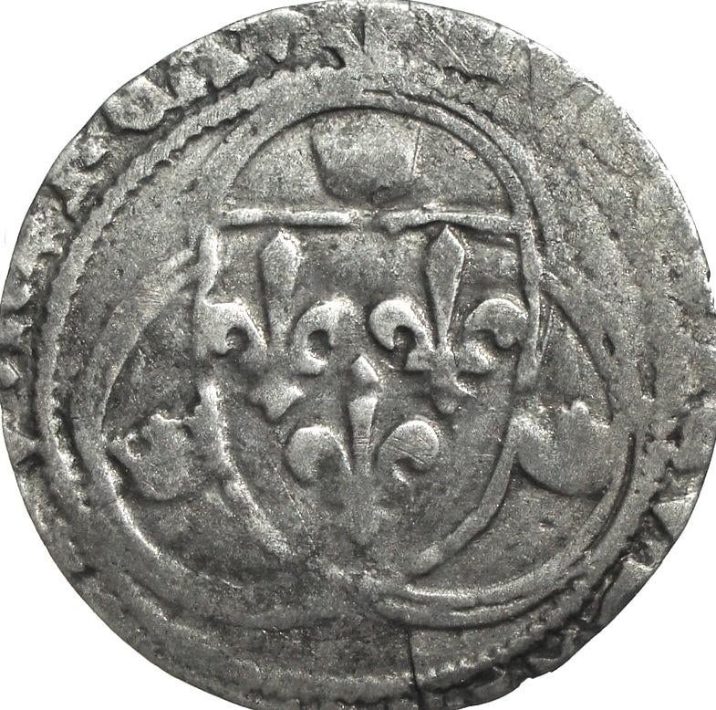Frankrijk 1 douzian z.j. (1461-1474, zilver, zeldzaam), Ophalen of Verzenden, Frankrijk, Losse munt, Zilver