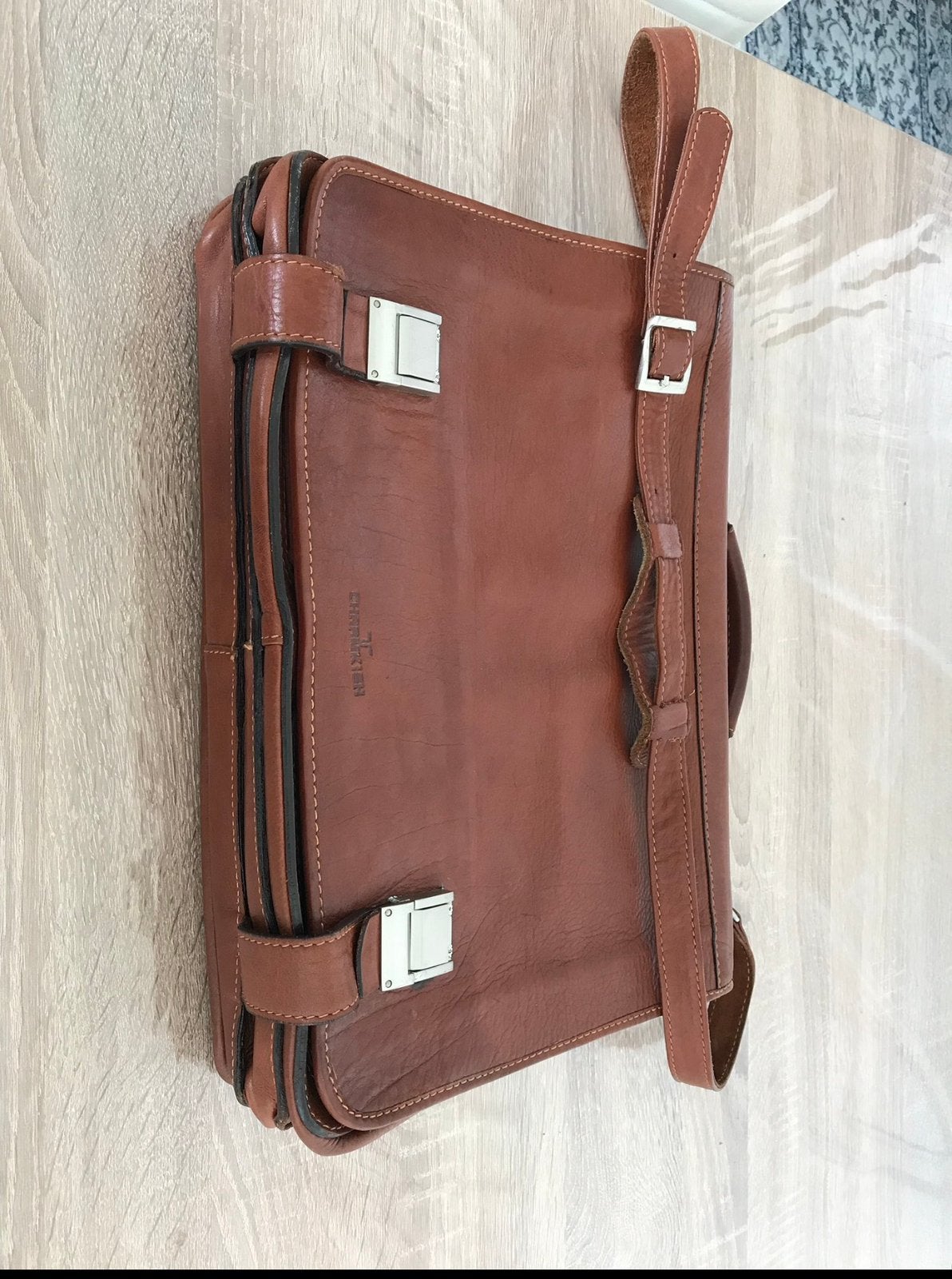 leren laptoptas Bruin, Computers en Software, Ophalen of Verzenden, 16 inch, Zo goed als nieuw, Bruin