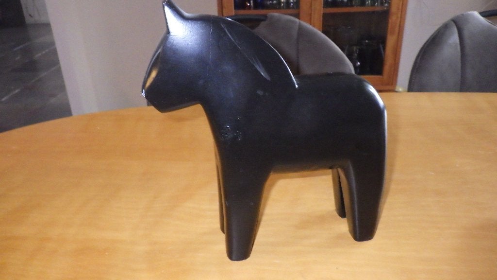 retro zwarte houten paard (Dala Style), Ophalen of Verzenden, Overige typen