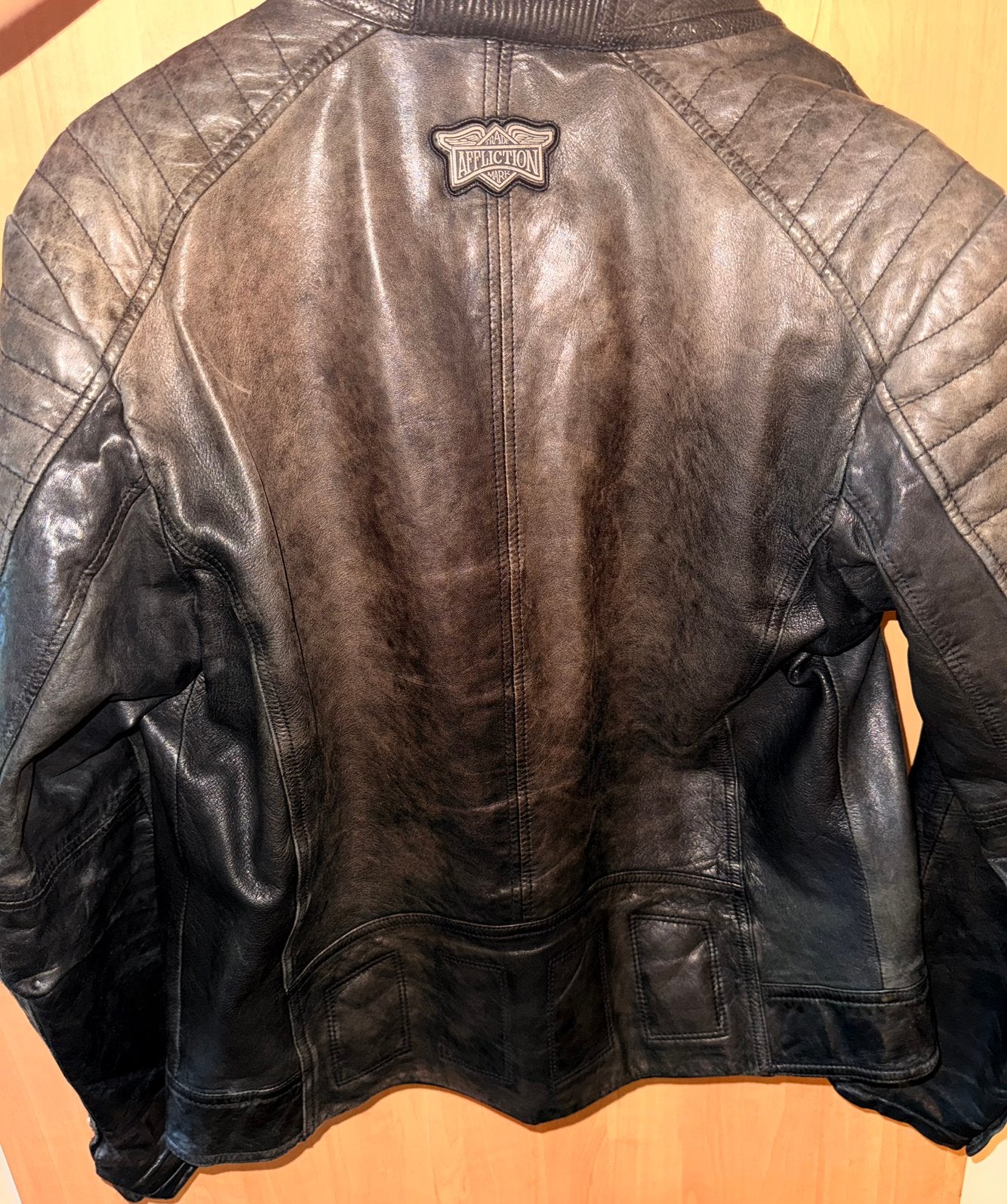 LIMITED EDITION Affliction Black Premium Leather Jacket RARE, Ophalen, Zo goed als nieuw, Maat 52/54 (L), Bruin