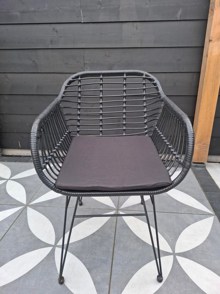 Dining tuinstoel 6x zwart, Ophalen, Kunststof