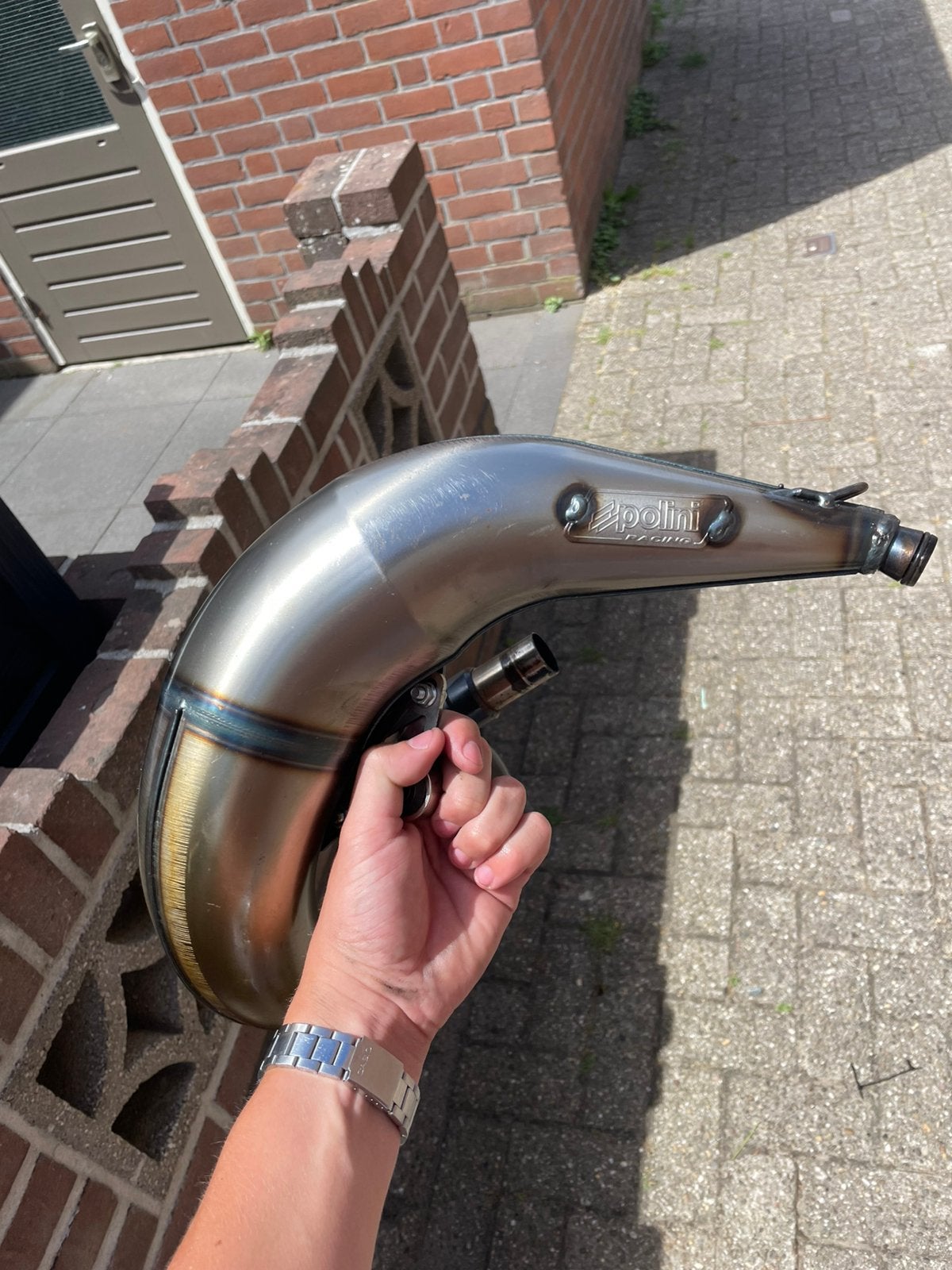 Nette linksom bovenlangs polini uitlaat, Ophalen, Zo goed als nieuw, Uitlaat