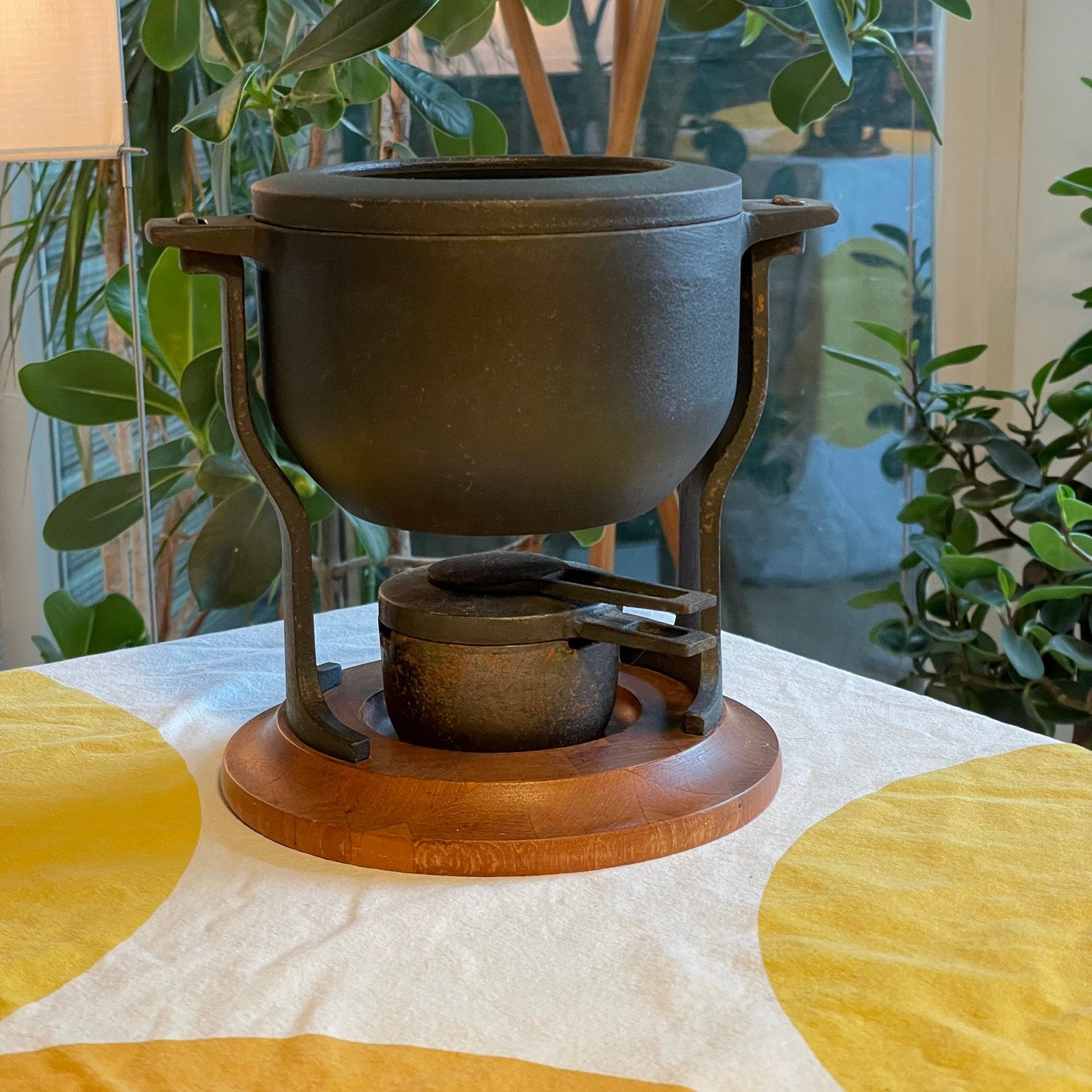 Digsmed fonduepan Mid-century danish design, Ophalen, Gebruikt, Gietijzer, Koekenpan of Braadpan