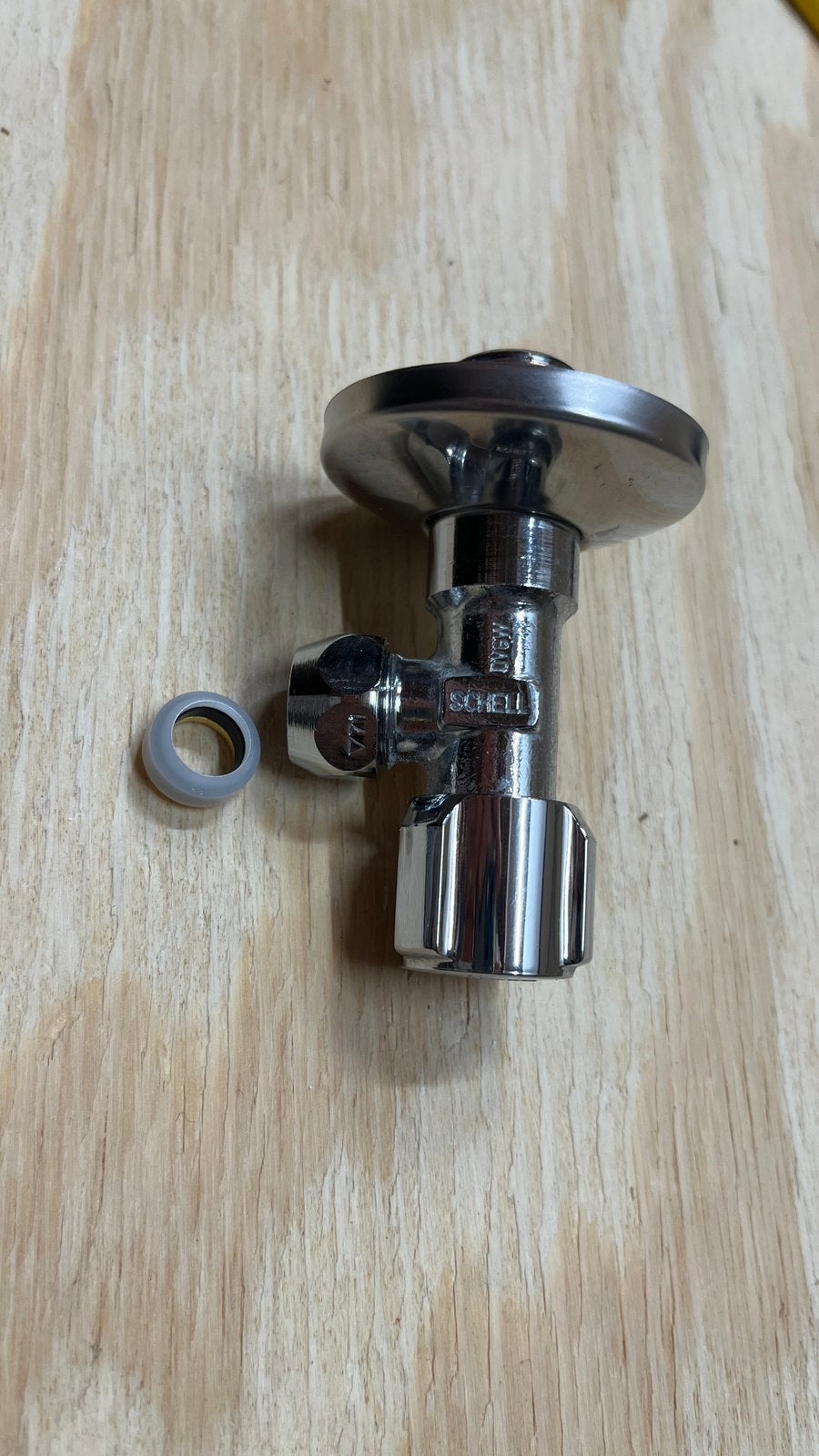 Schell hoekstopkraan 1/2” x 3/8” chroom, Ophalen of Verzenden, Gebruikt, Chroom, Kraan