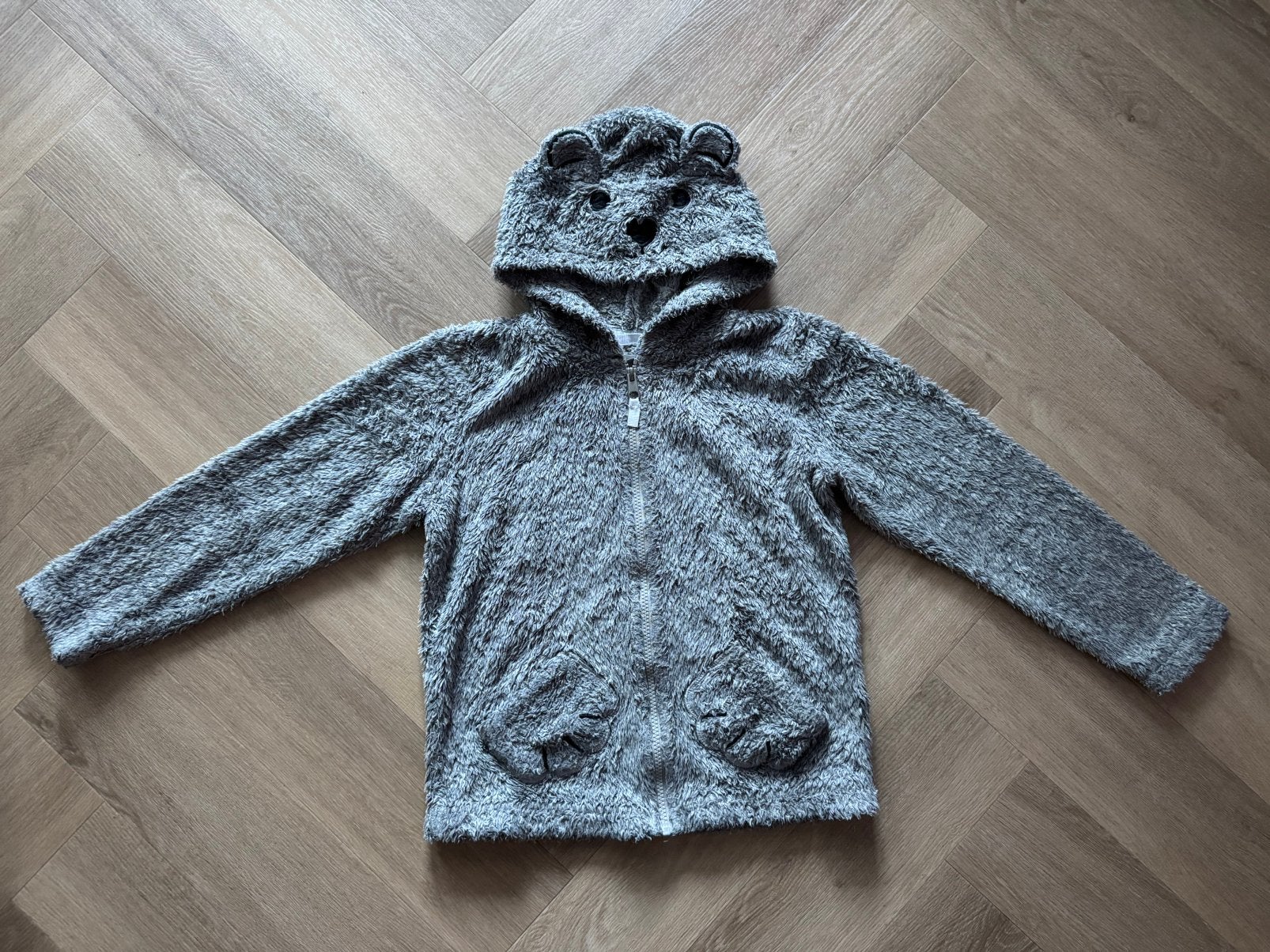 H&M beren fleece vest grijs maat 134/140, Ophalen of Verzenden, Gebruikt, Meisje, Trui of Vest