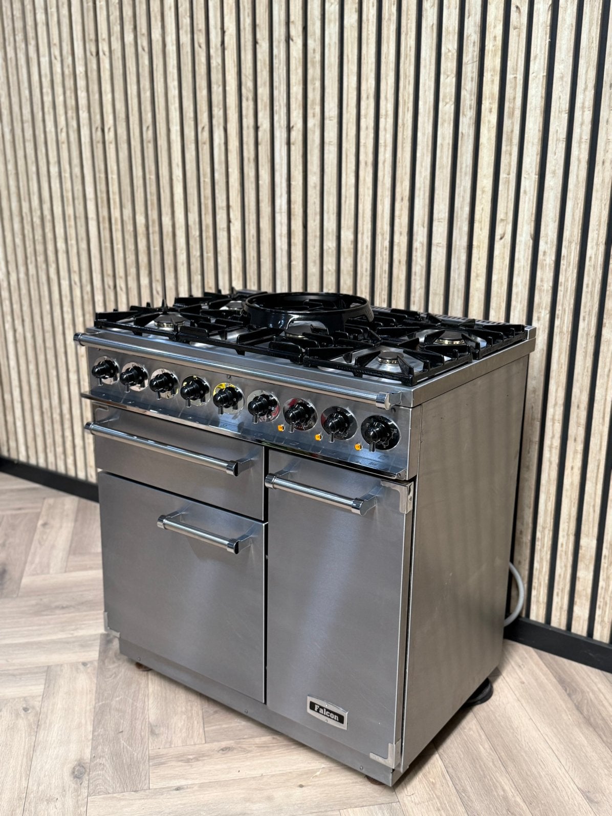 Falcon Inox 90cm Gas + Elektrische ovens + Pizza Oven, Witgoed en Apparatuur, Fornuizen, Warmhoudplaat, 60 cm of meer, Ophalen of Verzenden
