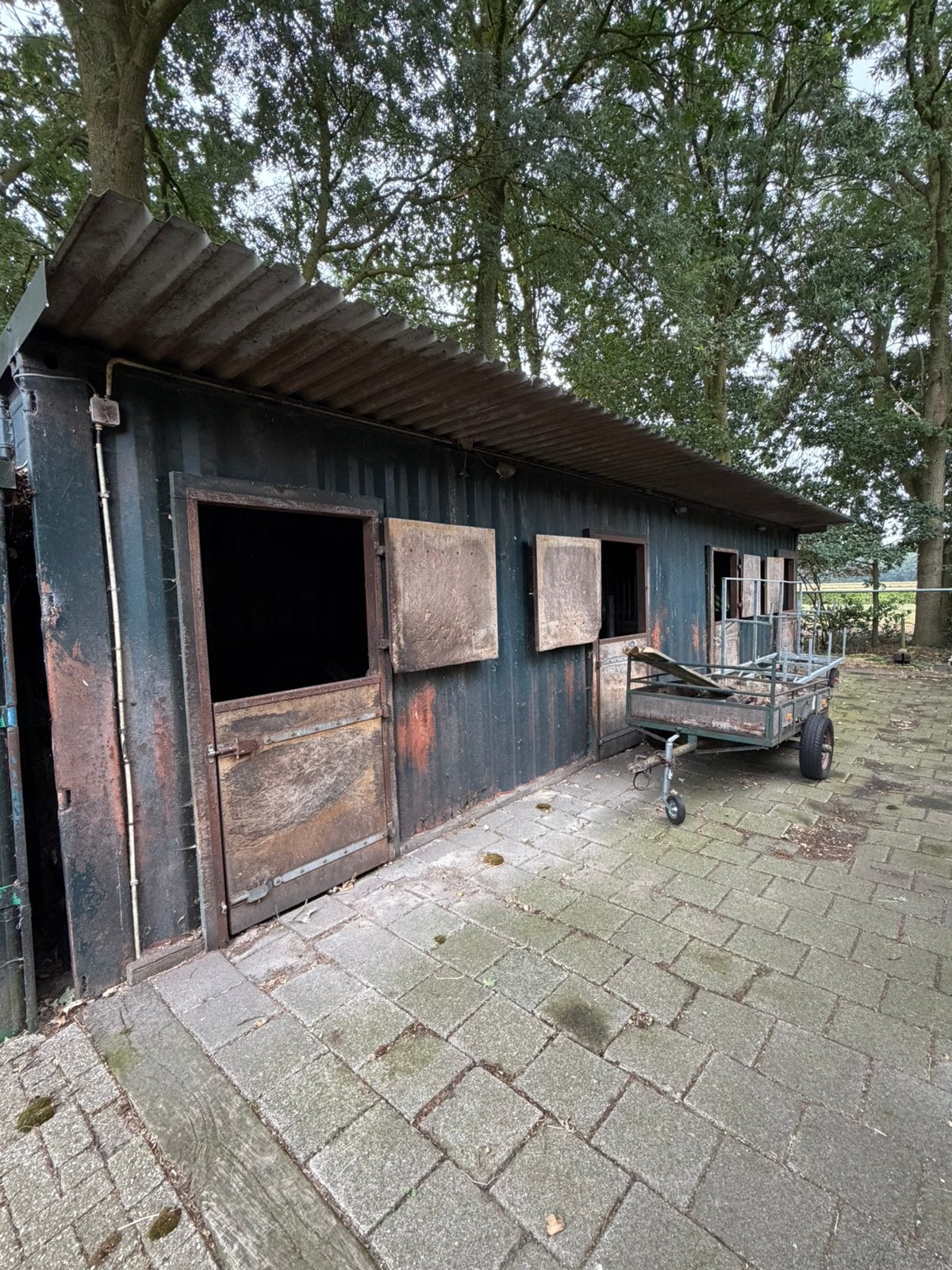 Containerstal 4 - staal - 40ft, Dieren en Toebehoren, Stalling en Weidegang, Stalling, 4 paarden of pony's of meer