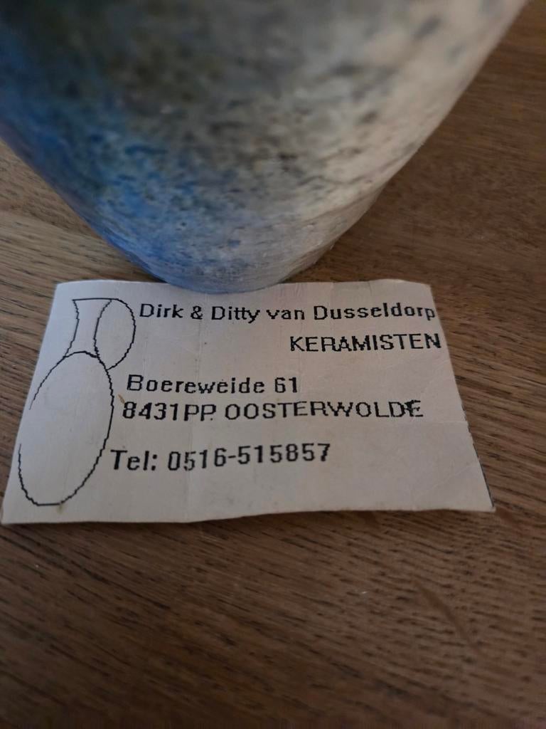 Unieke handgemaakte keramische vaas van Dirk & Ditty, Ophalen of Verzenden