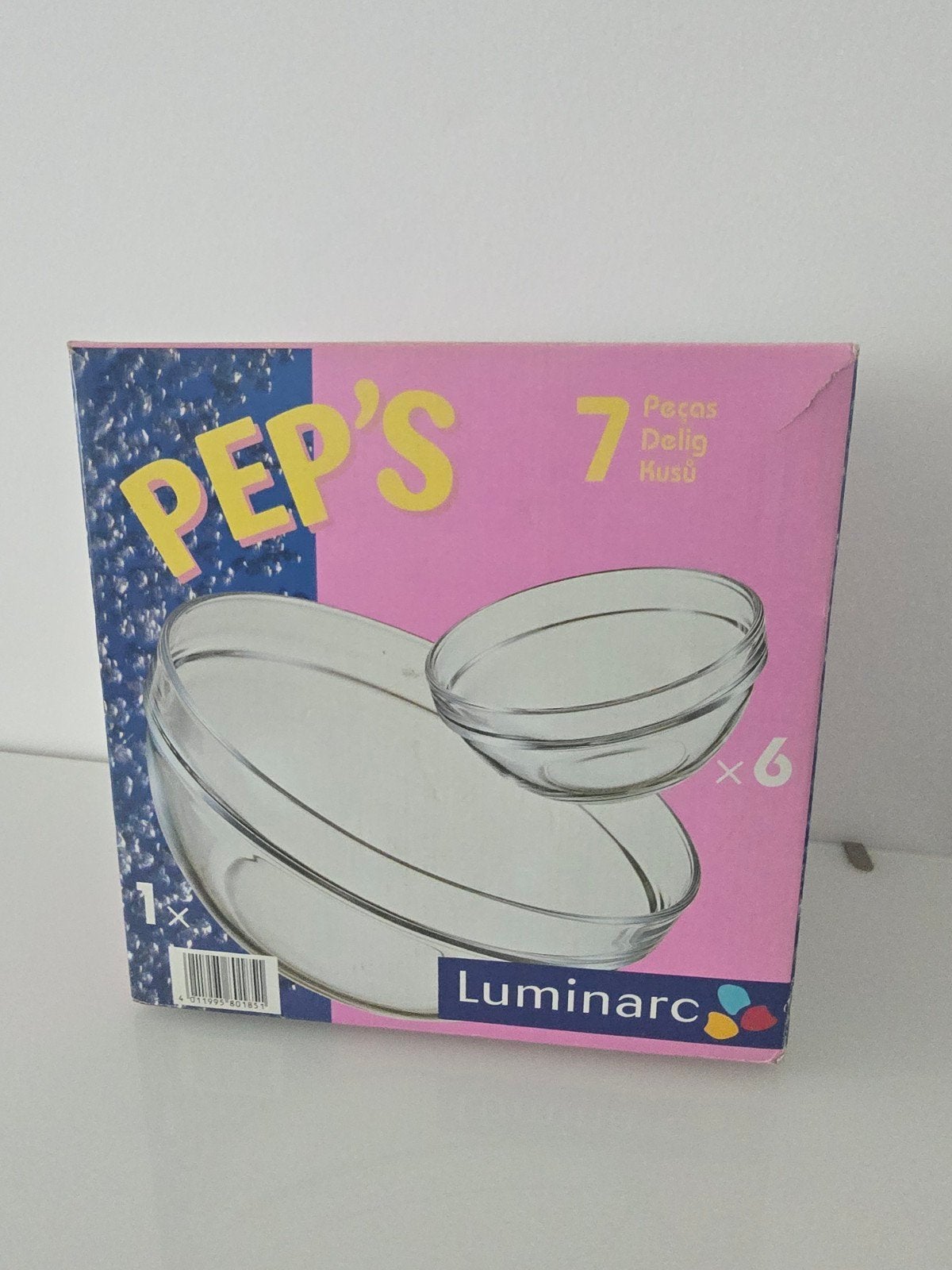 Luminarc Pep's 7-delige glazen schaalset - Nieuw in doos, Ophalen, Schaal, Vaatwasserbestendig, Rond