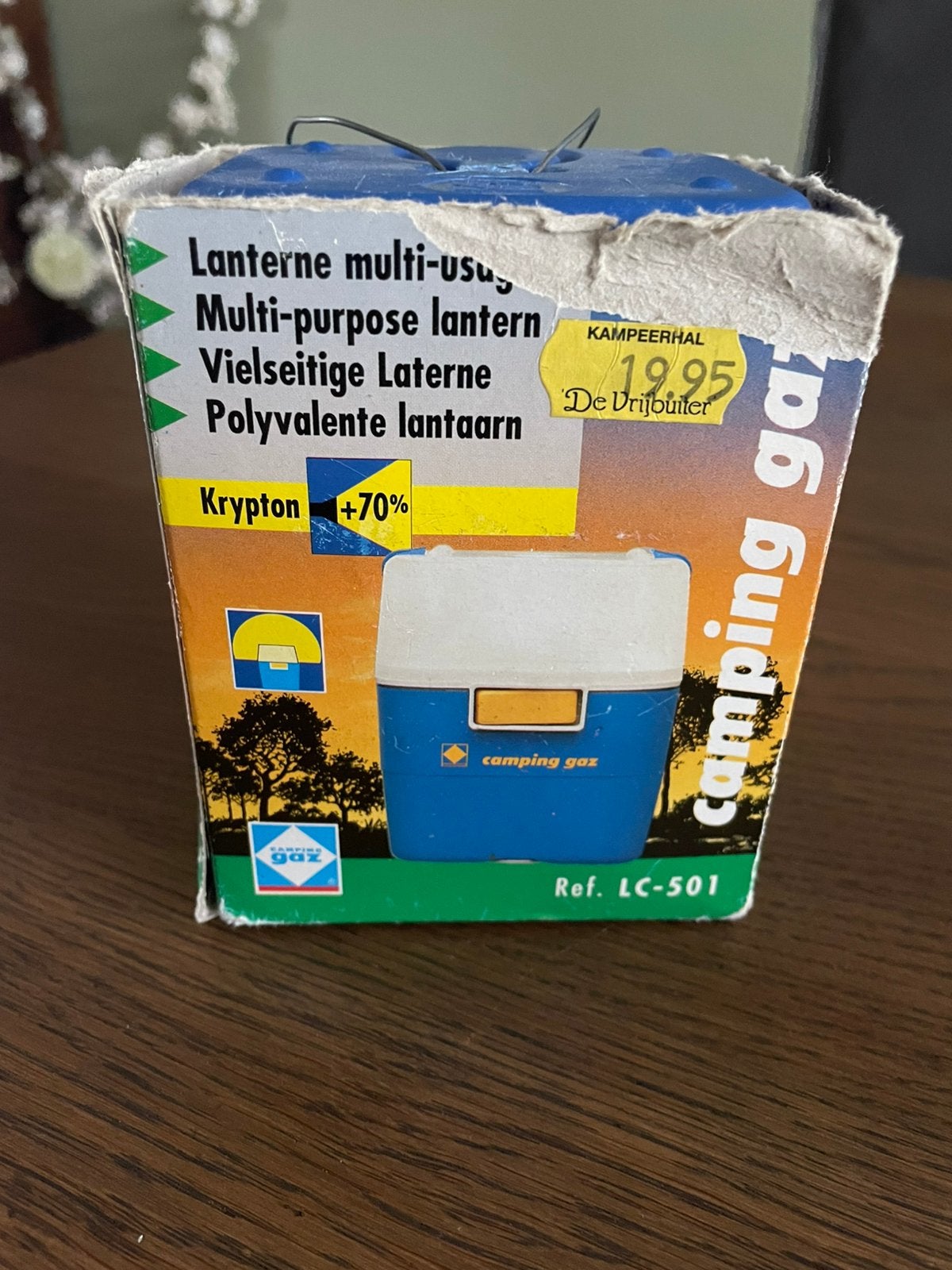 Vintage Camping lamp op batterijen kun je ophangen, Ophalen of Verzenden, Gebruikt