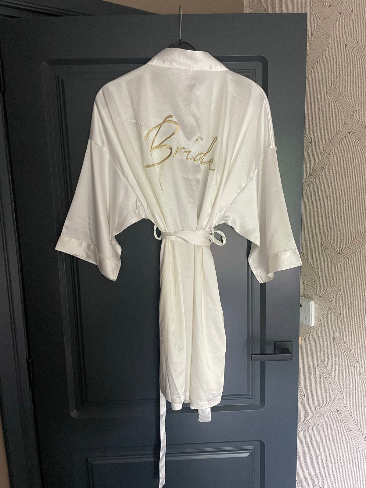 Bruid kimono badjas maat M - Billie & Rosa, Ophalen of Verzenden, Zo goed als nieuw, Wit, Accessoires
