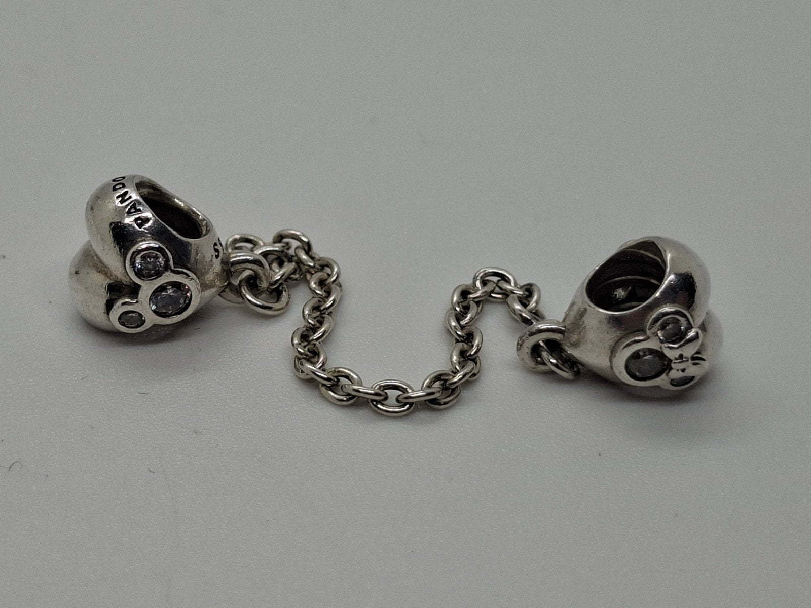 Pandora Disney Mickey & Minnie Zilveren Veiligheidsketting, Pandora, Ophalen of Verzenden, 1 bedel, Zilver