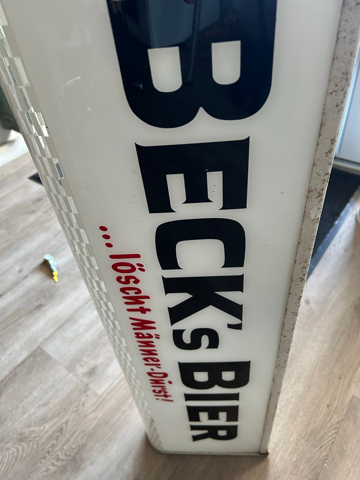 Vintage Beck's Bier Lichtbak - Reclamebord, Ophalen, Gebruikt, Lichtbak of (neon) lamp