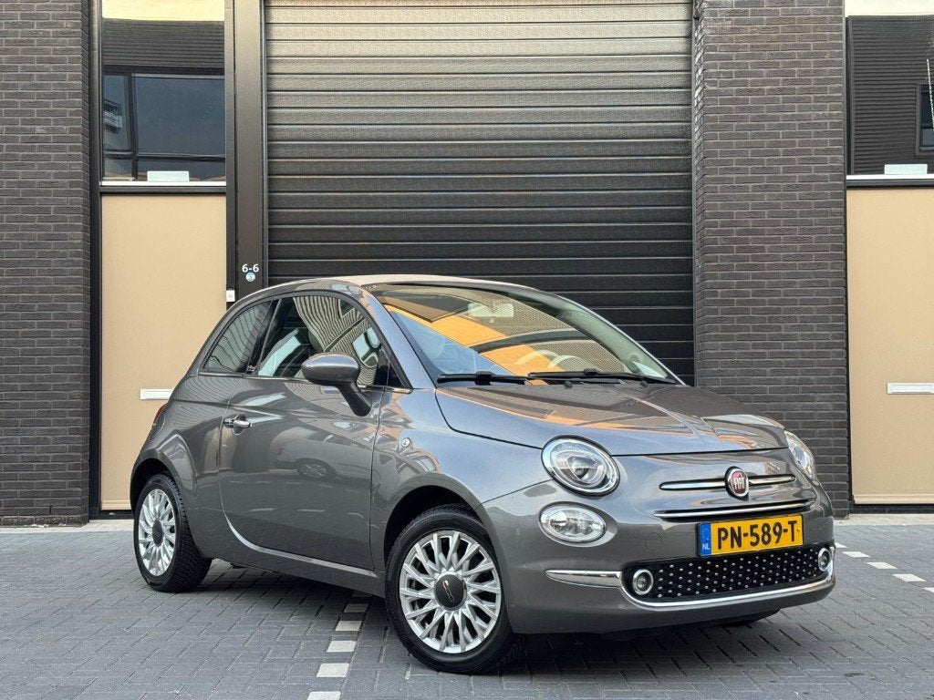 Fiat 500C 1.2 69pk 2017 Grijs, Voorwielaandrijving, Cabriolet, Leder en Stof, Handgeschakeld