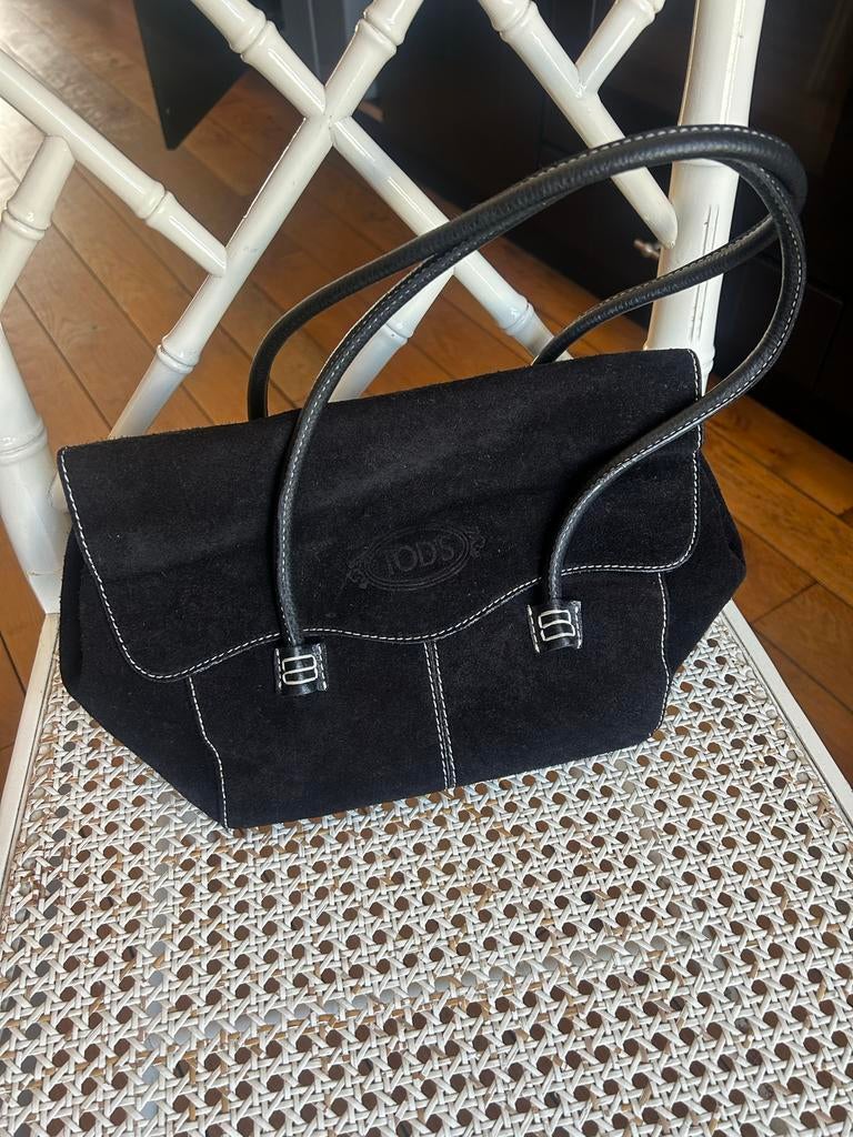 Tods suède handtas zwart, Ophalen of Verzenden, Gebruikt, Zwart, Handtas