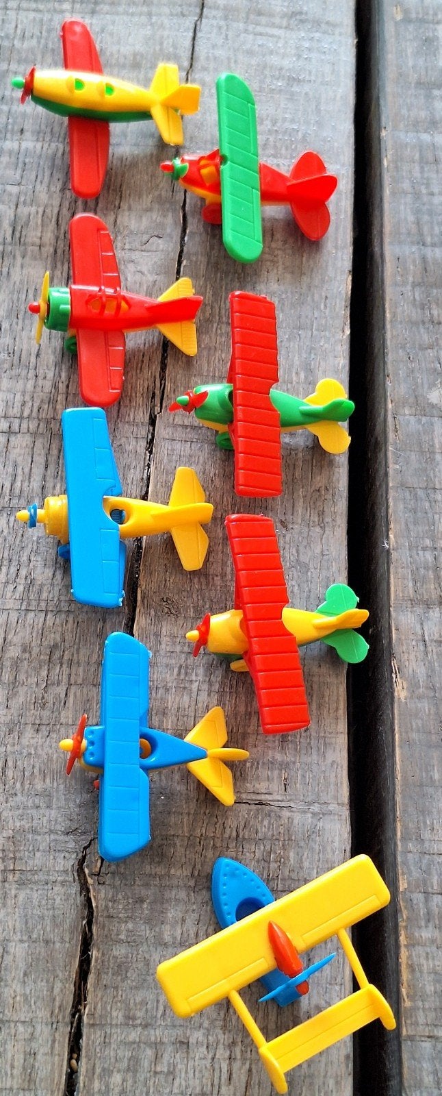 8 Vintage Bruder plastic Vliegtuigjes jaren 80, Antiek en Kunst, Ophalen