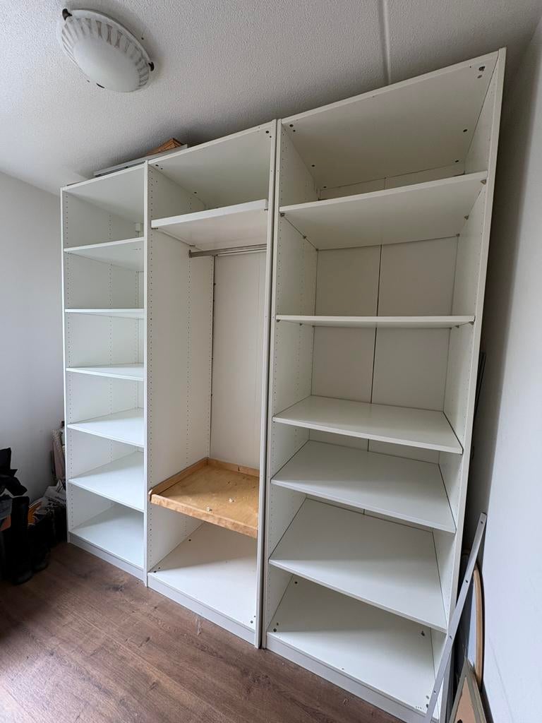 3 Pax Kledingkasten 236x75x58 wit, Ophalen, Met deur(en), Gebruikt, 200 cm of meer