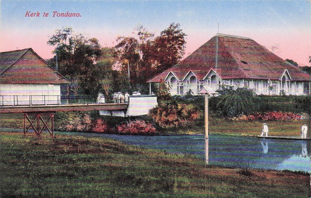 Nederlands Indië Tondano - plaatselijke kerk, Ophalen of Verzenden, Voor 1920, Ongelopen, Buiten Europa