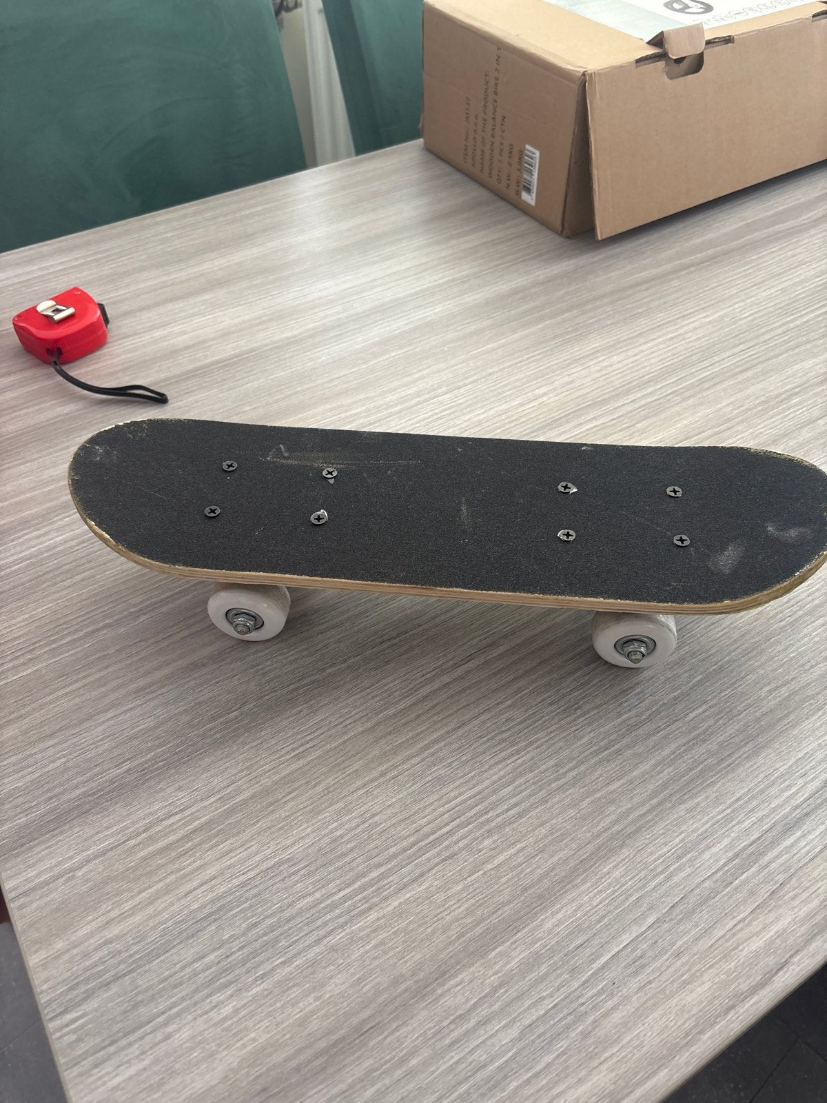 Compact skateboard met geel-zwart patroon, Ophalen, Gebruikt, Skateboard