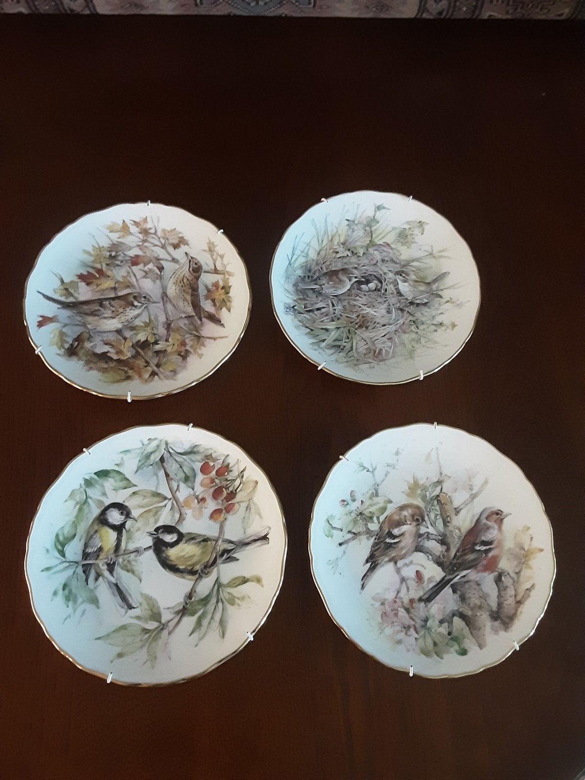 Royal Albert 4 wandborden Garden Birds Series nrs 1,2,3 en 4, Ophalen of Verzenden