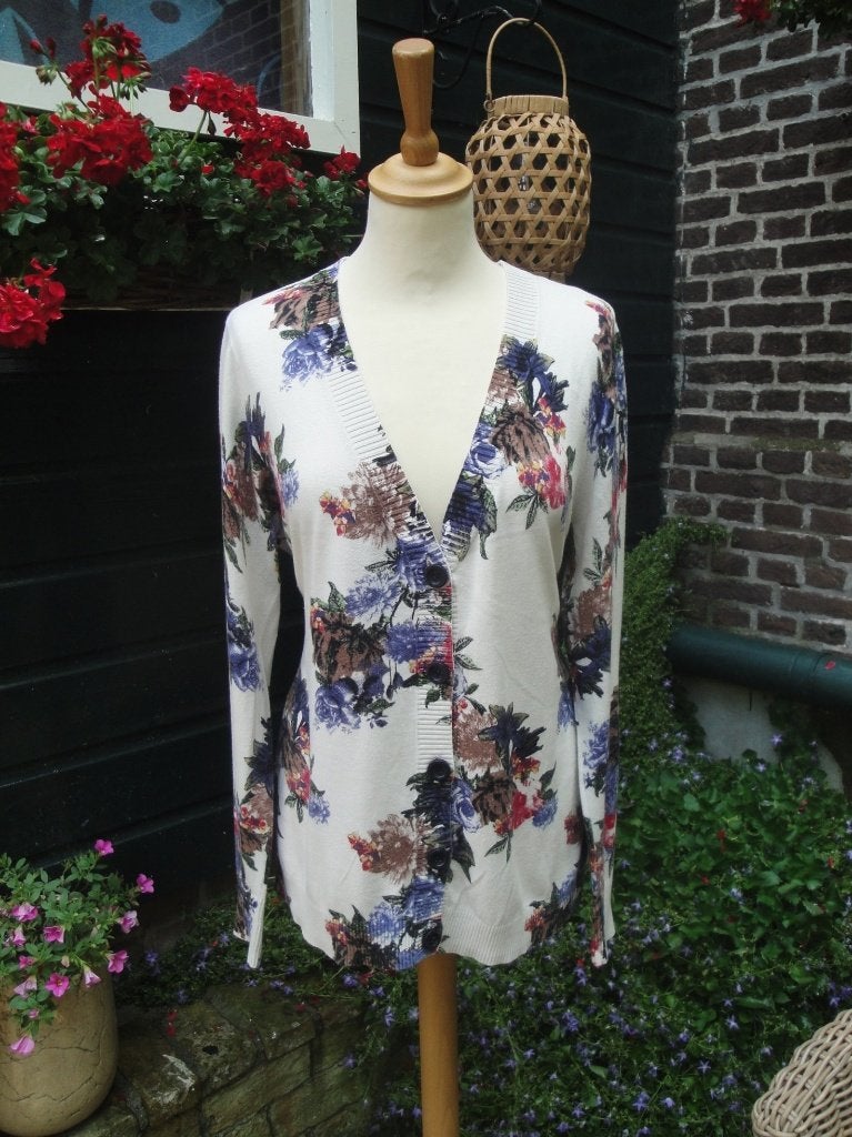 Beige bloemenvestje CECIL maat M, Maat 38/40 (M), Beige, Ophalen of Verzenden, Zo goed als nieuw
