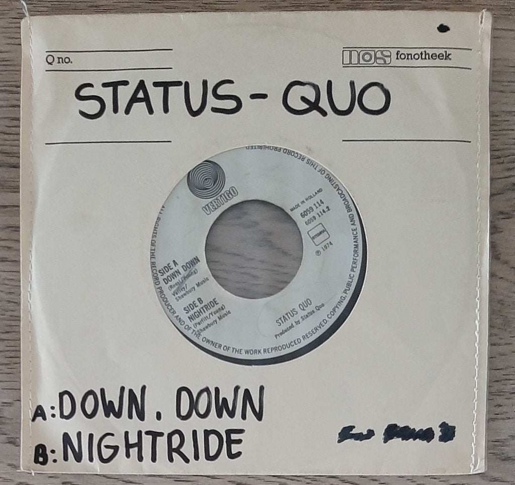Status Quo – Down Down / Nightride, Ophalen of Verzenden, Gebruikt, 7 inch, Pop