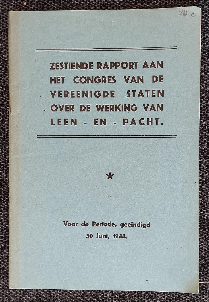 Zestiende rapport USA Lend Lease 1944, Verzamelen, Militaria | Tweede Wereldoorlog, Ophalen of Verzenden, Landmacht, Amerika, Boek of Tijdschrift