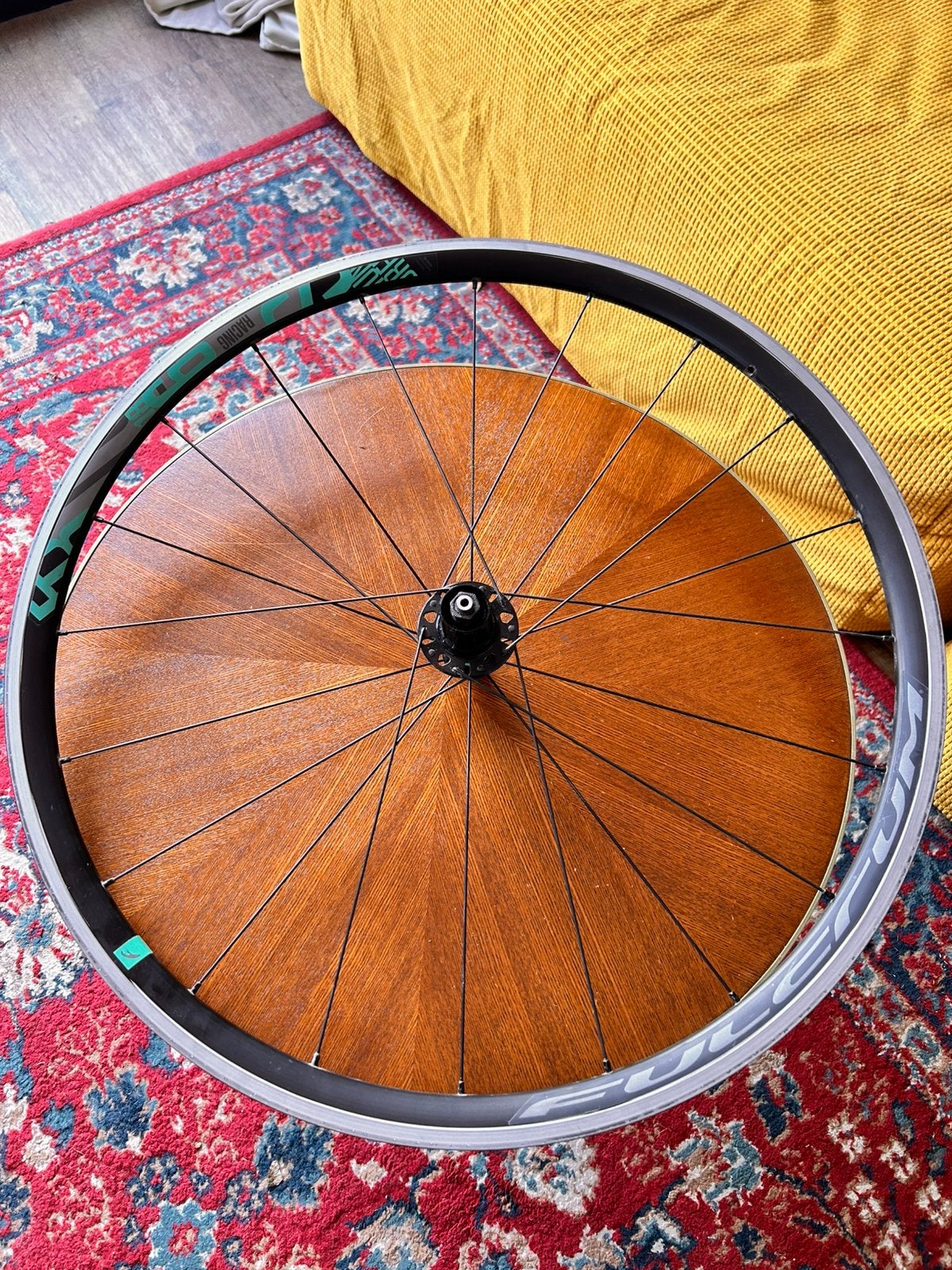 Fulcrum Racing wiel (Bianchi) + Vittoria Corsa band, Fietsen en Brommers, Fietsonderdelen, Ophalen, Zo goed als nieuw, Band