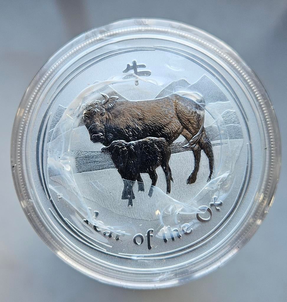 Volle rol lunar 2009 year of the ox 1 ounce, Postzegels en Munten, Munten | Oceanië, Ophalen of Verzenden, Zilver