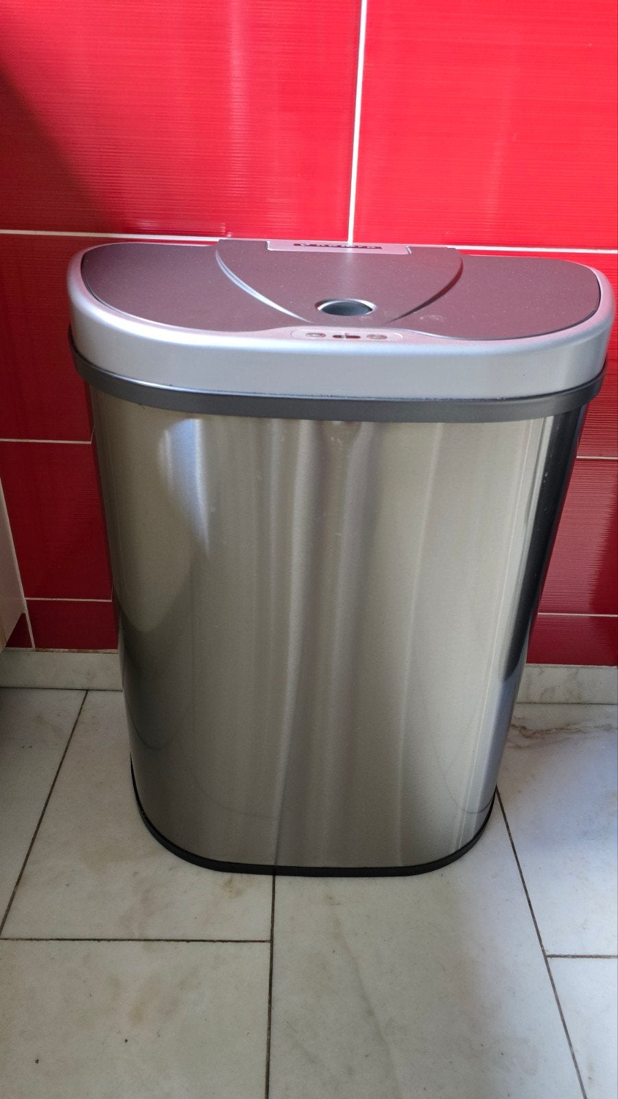 Homra prullenbak met sensor - deksel opent niet autom., 40 liter of meer, Ophalen, Gebruikt, Metaal