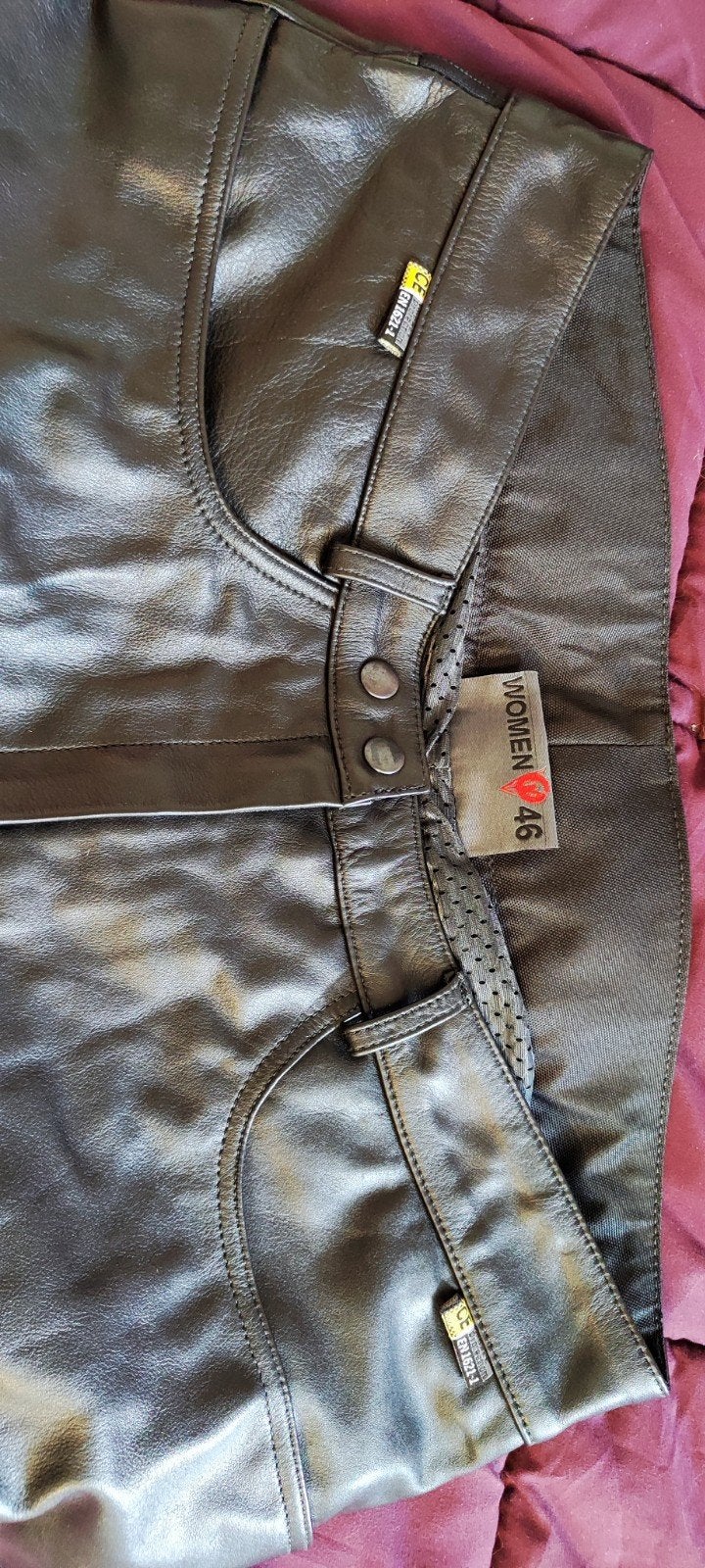 Zwarte leren motorbroek dames, maat 46, WOMEN 46, Zwart, Maat 46/48 (XL) of groter, Ophalen of Verzenden
