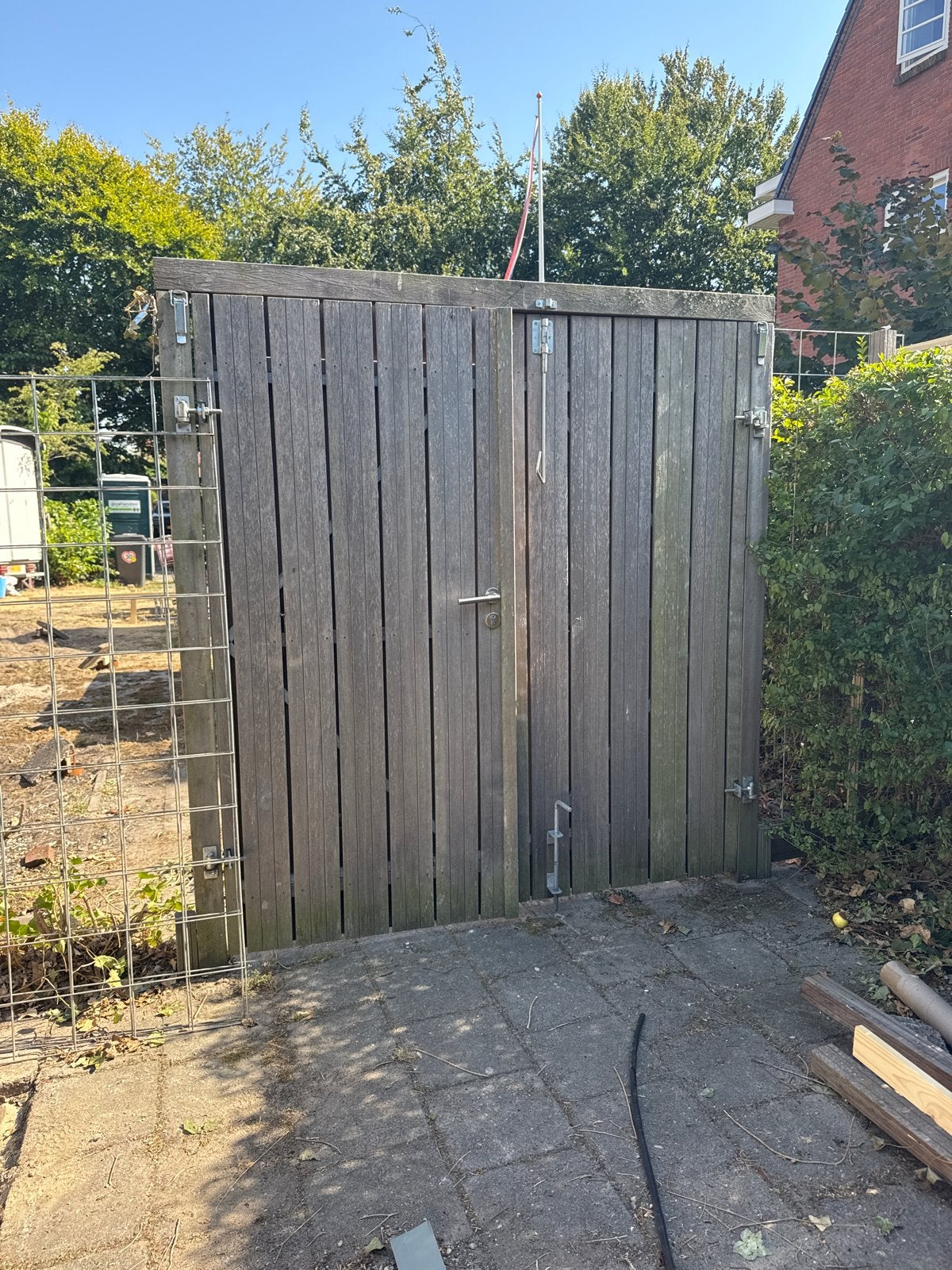 Hardhouten poort 2x tuindeur solide Vandentop tuinhout, Tuin en Terras, Tuinpoorten, Ophalen, Gebruikt, Draaipoort, 150 tot 200 cm