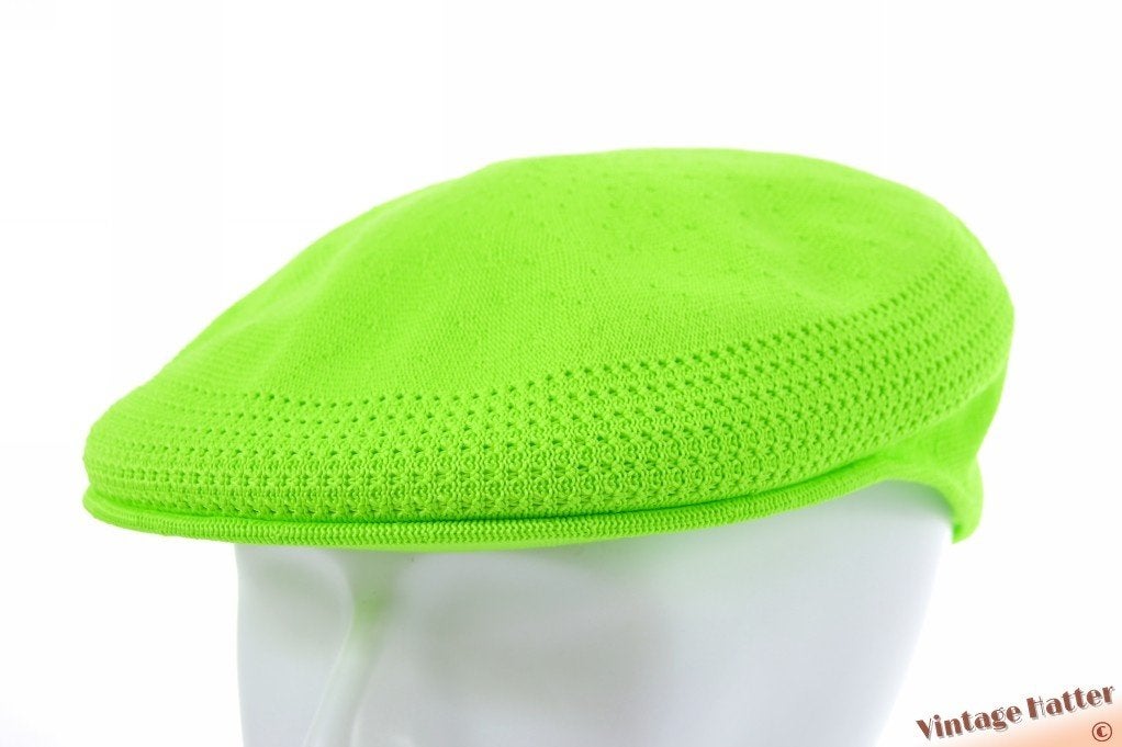 Platte pet Kangol Tropic Ventair neon groen S, M en L nieuw, Nieuw, Pet, 58 of 59 cm (L, 7¼ of ⅜ inch), Kangol Tropic Ventair 504
