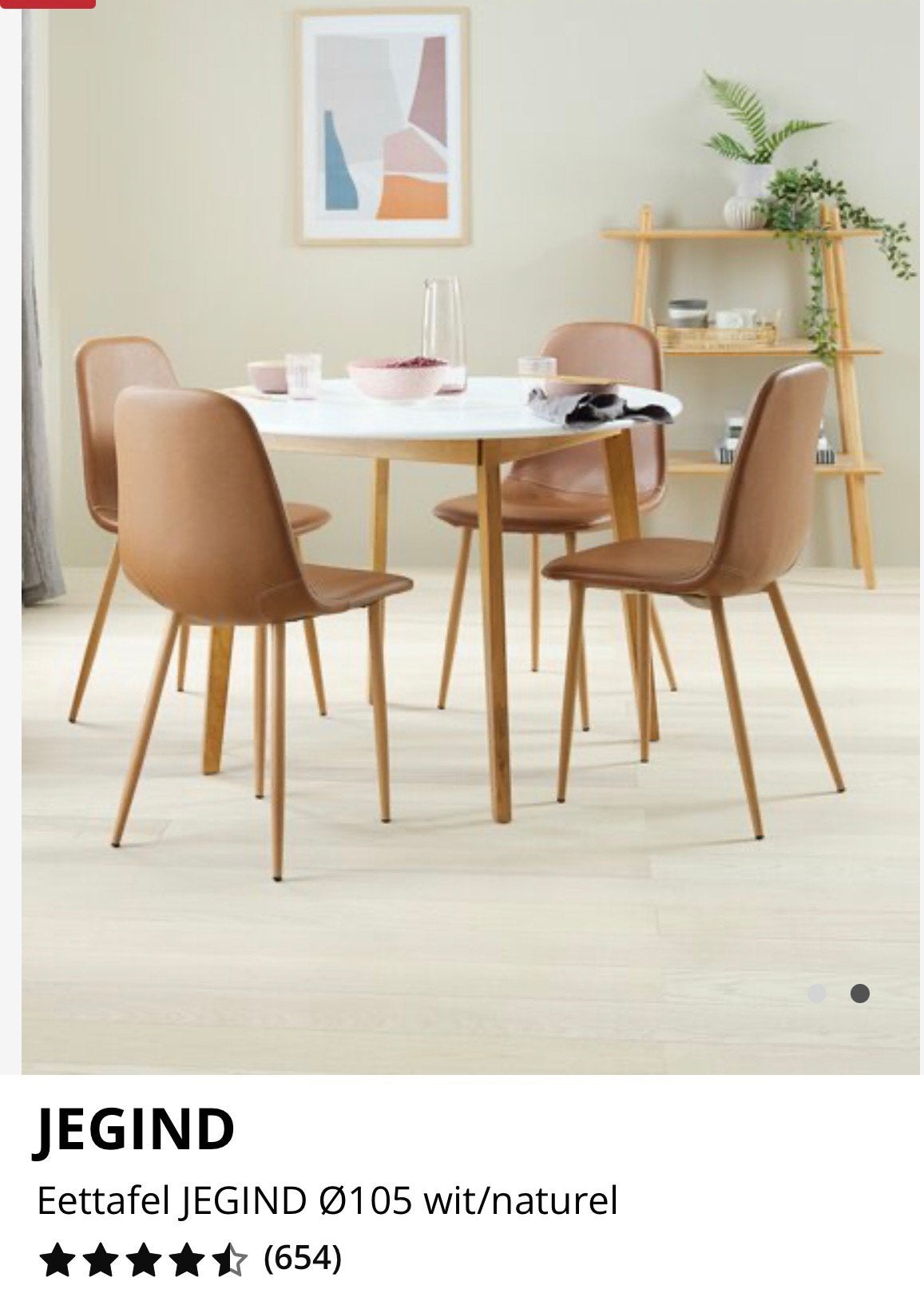 Ronde eettafel 105 cm, Ophalen, Rond, Scandinavisch, Zo goed als nieuw
