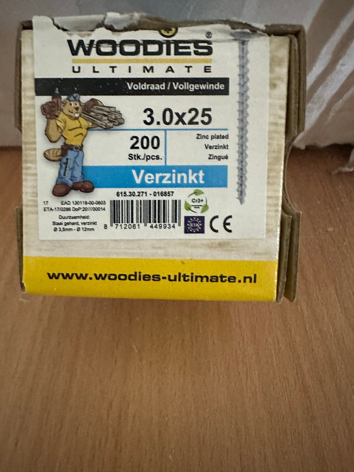 Woodies Ultimate Schroeven 3.0x25 en 3.0x30 Verzinkt, Doe-het-zelf en Verbouw, Ophalen, Nieuw, Minder dan 50 mm, Schroeven
