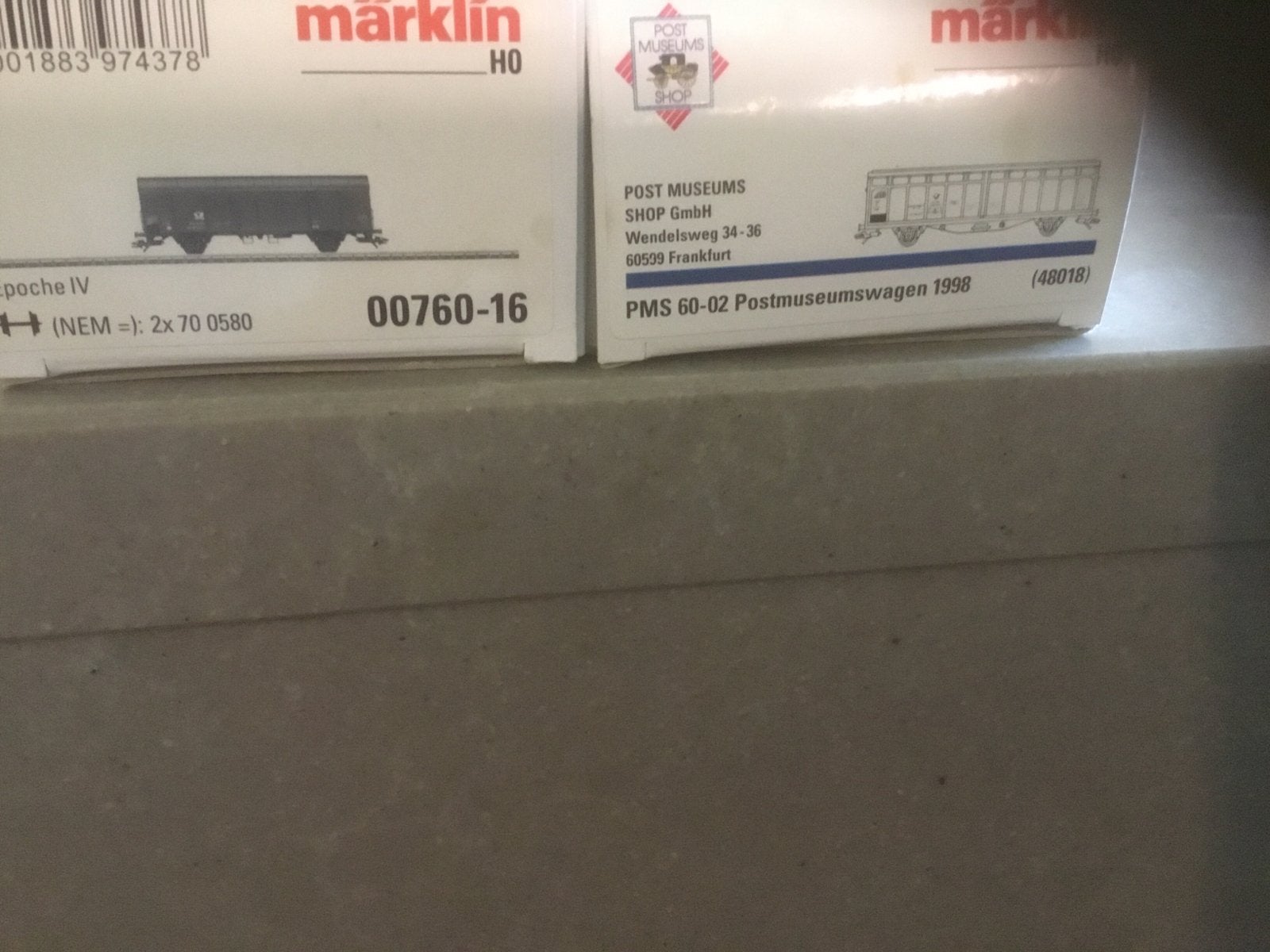 Märklin H0 Postmuseumswagenset 1998 en 00760-16 wagon, Hobby en Vrije tijd, Modeltreinen | H0, Wisselstroom, Wagon, Ophalen of Verzenden