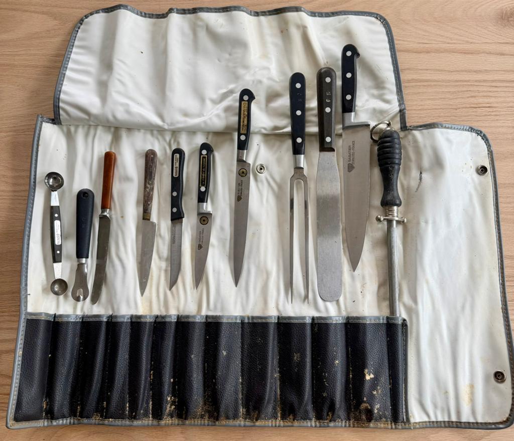 Vintage messenset Sabatier & Homeij incl. foudraal, Ophalen of Verzenden, Gebruikt
