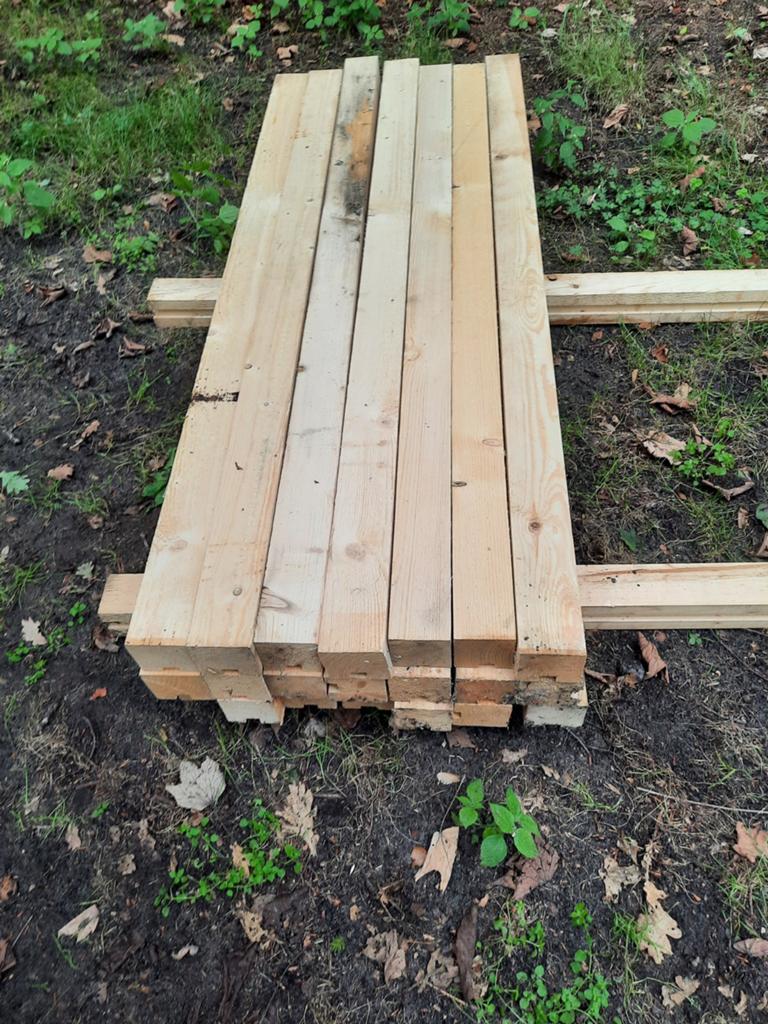 Tekoop vuren balkjes 7,2x7,5 x145a150 lang, Ophalen, Zo goed als nieuw, 50 mm of meer, Balk