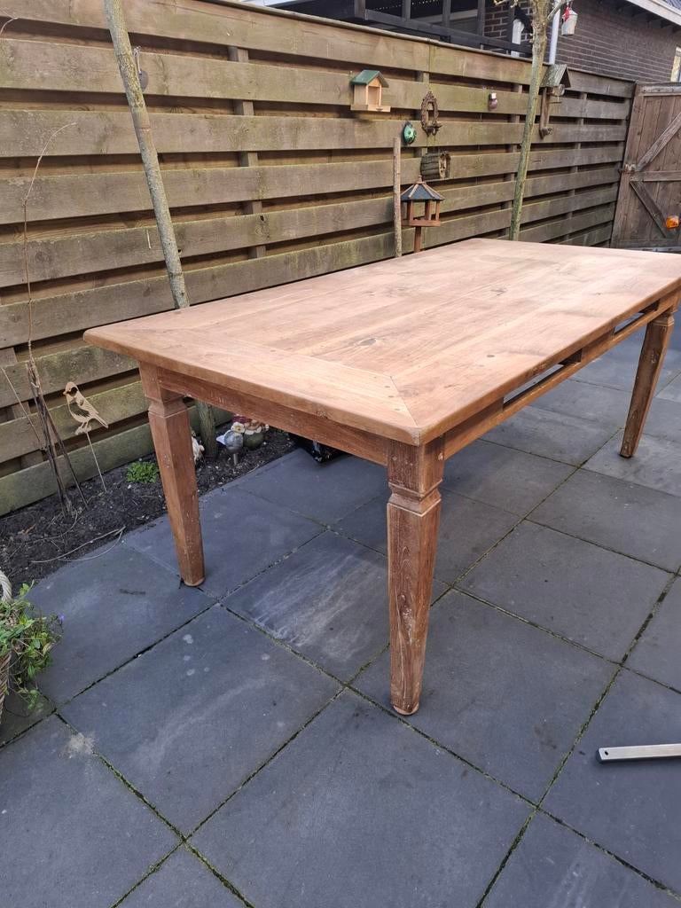 Teak houten eettafel 2m lang 1m breed met 2 lades, Ophalen