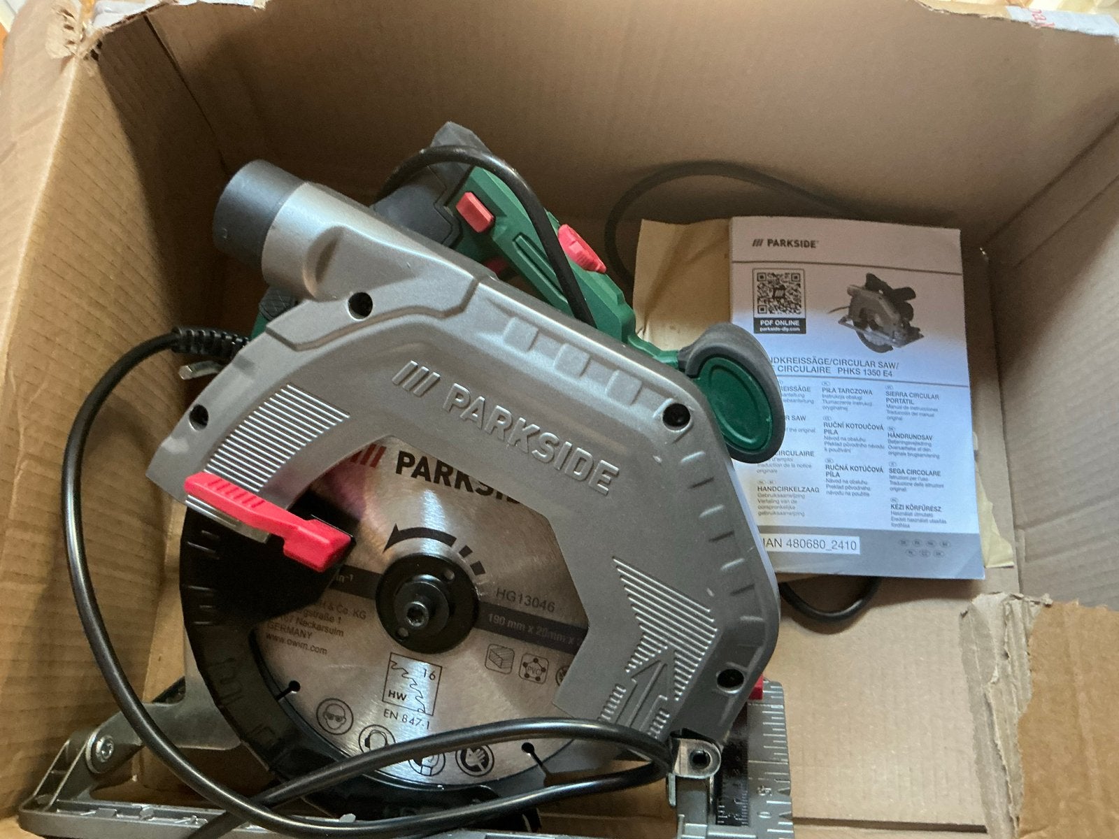 Parkside Cirkelzaag PHKS 1350 E4 - NIEUW in doos, Ophalen, Nieuw, Cirkelzaag