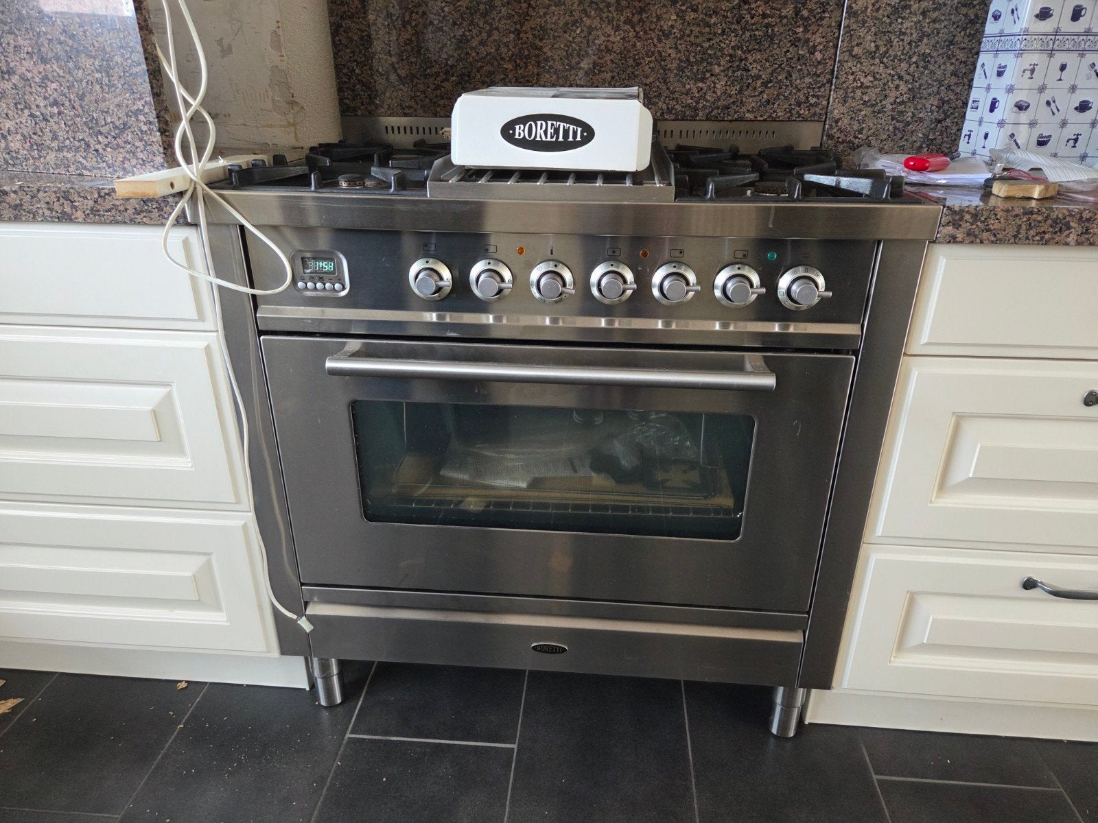 Boretti Fornuis met Oven - RVS Vrijstaand Gasfornuis, Ophalen, Gebruikt, 60 cm of meer, Gas