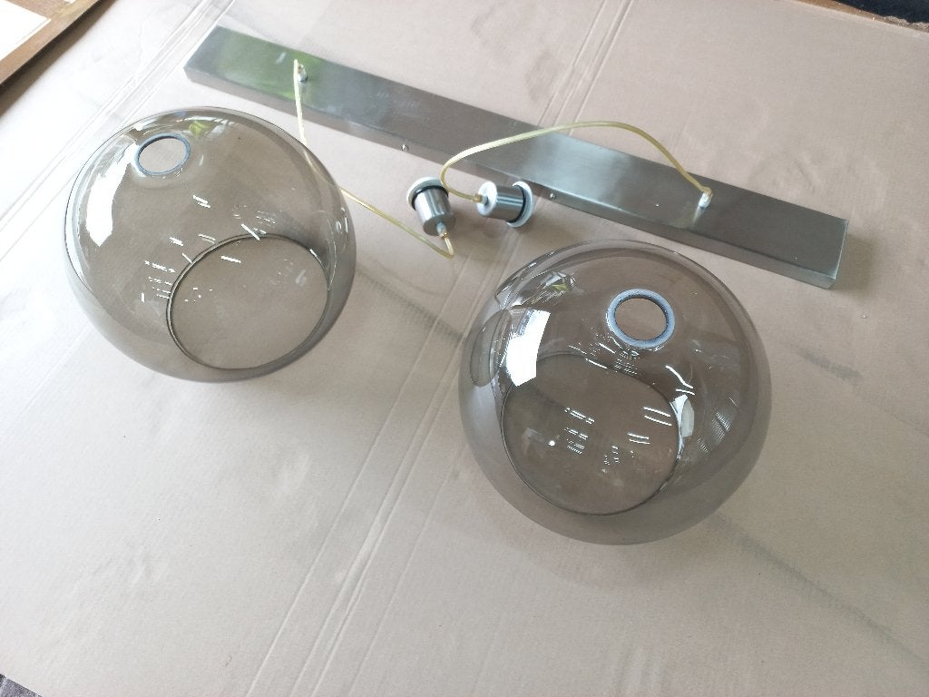 Ikea Jakobsbyn / Jallby hanglampen met glazen bollen, Huis en Inrichting, Lampen | Hanglampen, Ophalen, Gebruikt, Glas, E27 (groot)