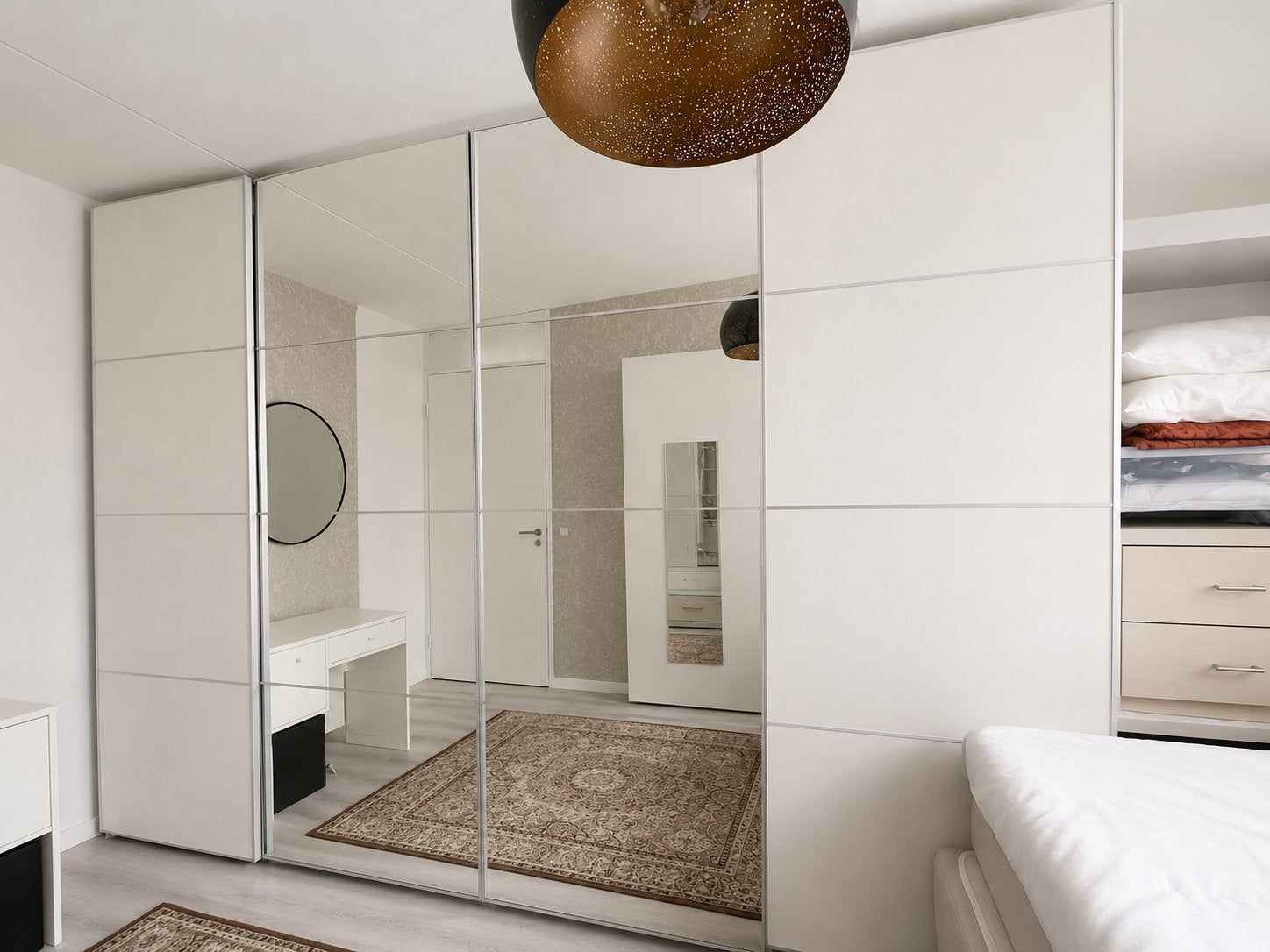 Kledingkast deuren 236h - 2x spiegel, 2x wit, Huis en Inrichting, Kasten | Kledingkasten, Ophalen, Gebruikt, 200 cm of meer, Glas