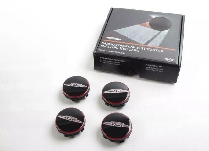Works vaststaande MINI Naafdop floating center cap set 56 MM, -, -, Nieuw, Ophalen of Verzenden
